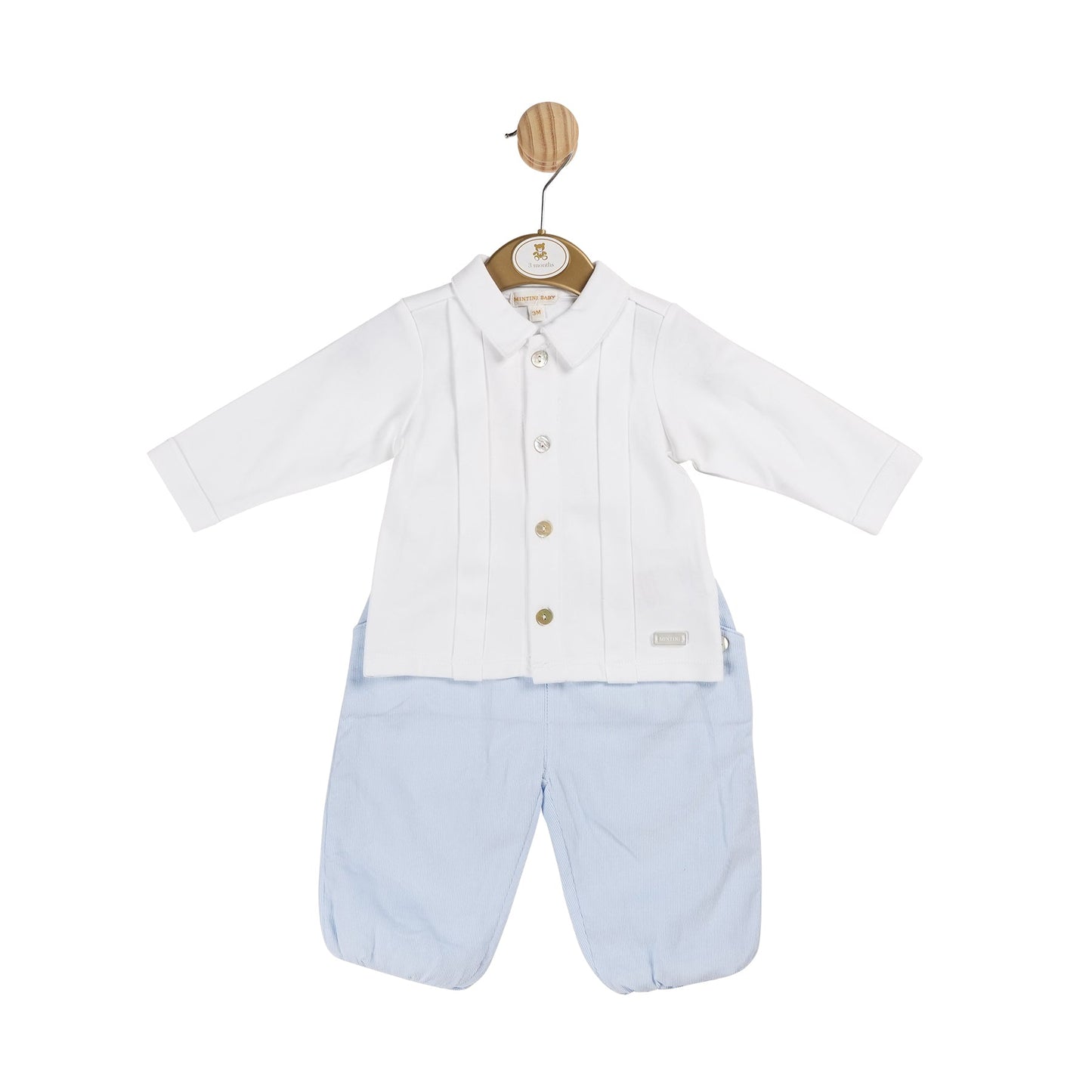 MB5999A | Top & Trouser - White/Blue - In stock