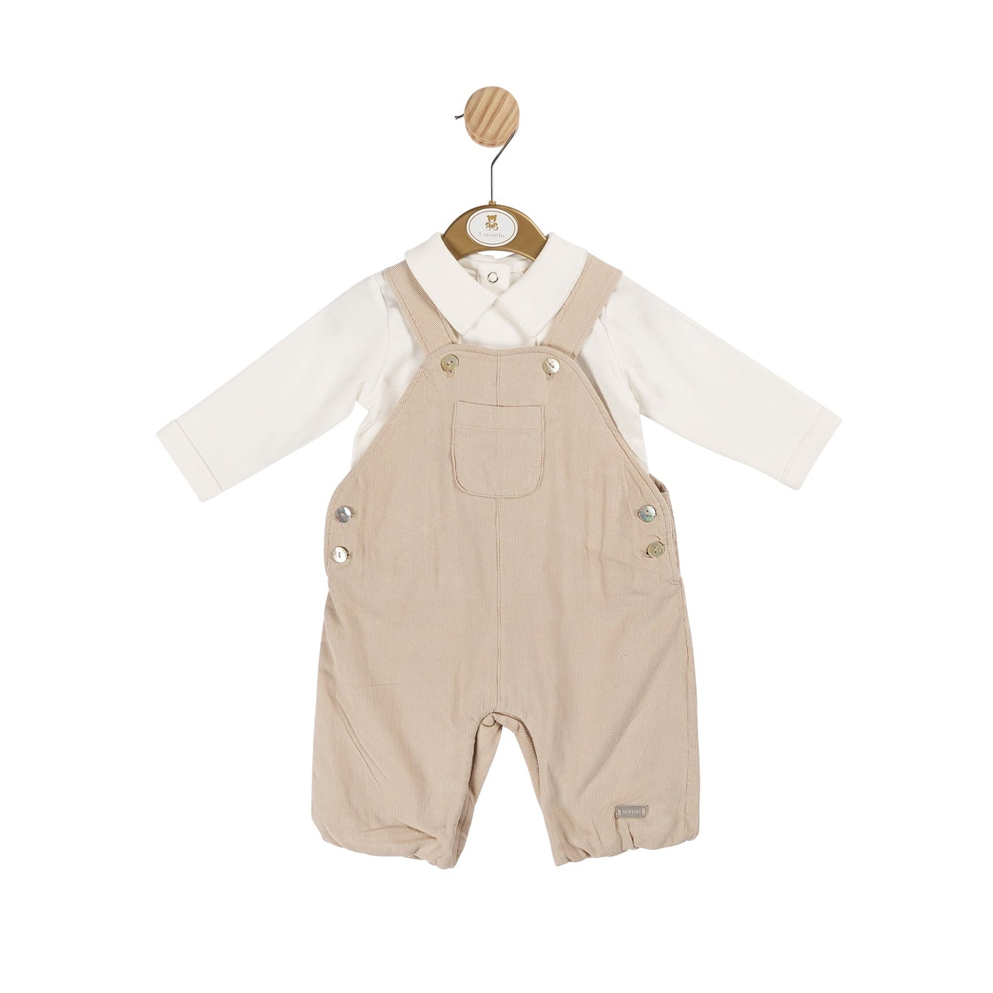 MB6004A | Top & Long Dungaree - Ivory/Beige - In stock