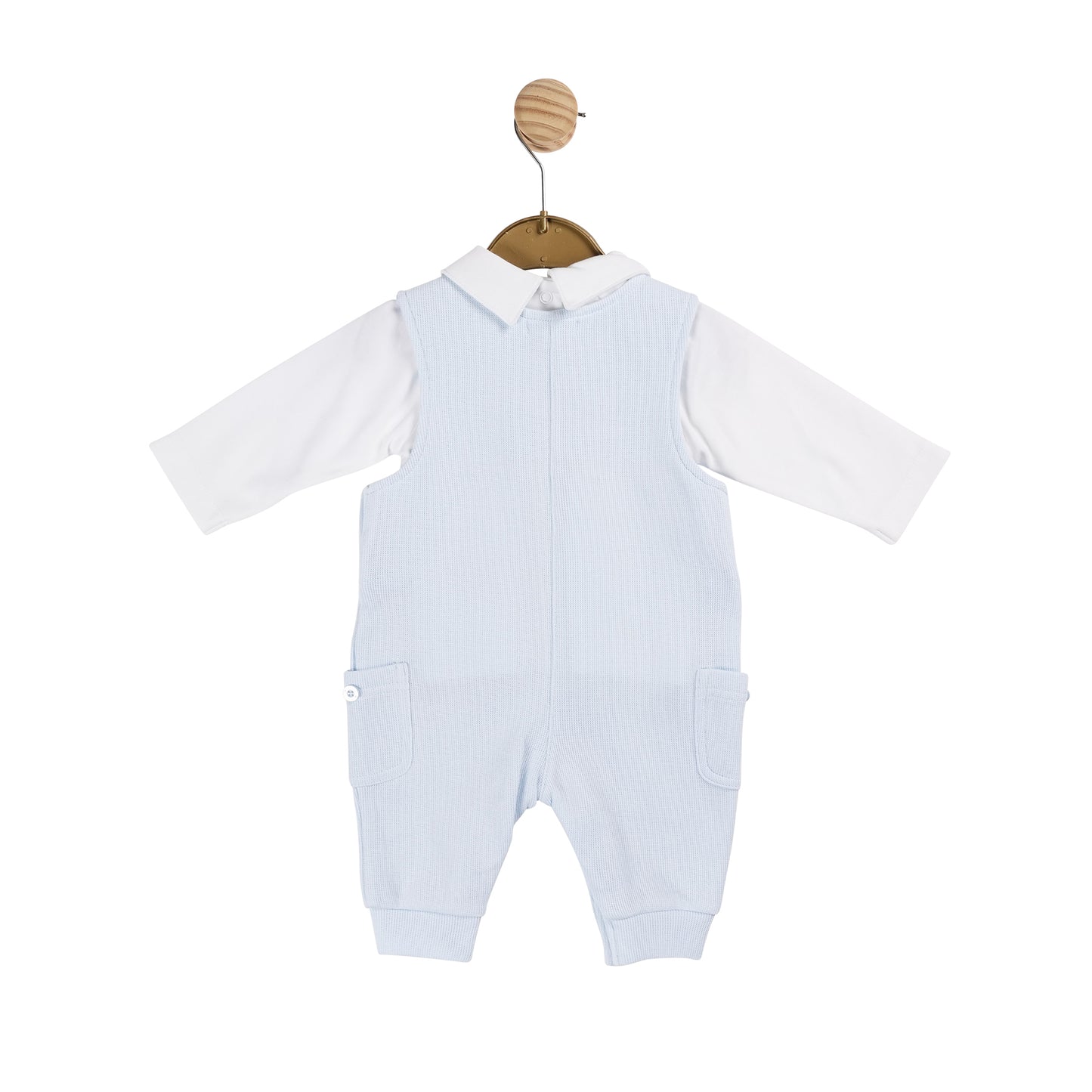 MB6011 | Top & Long Dungaree - White/Blue - In stock