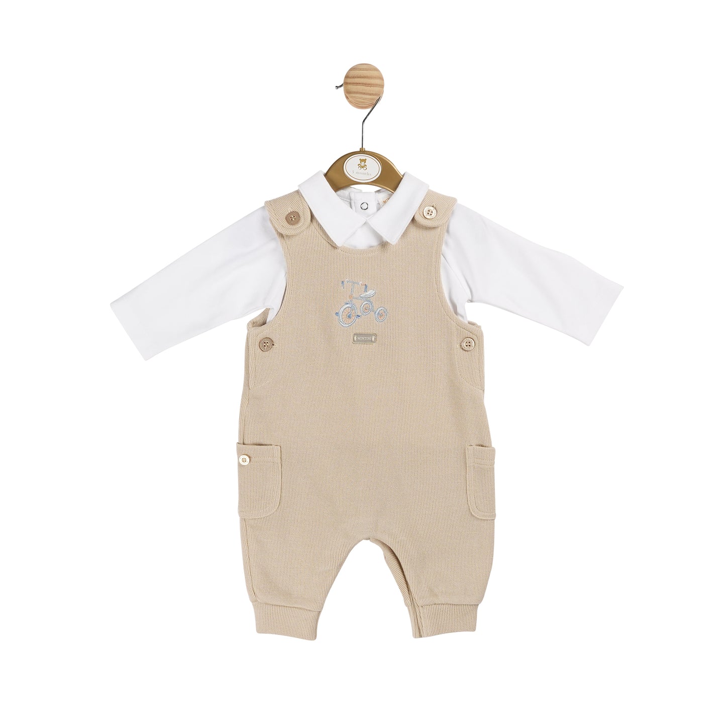 MB6018 | Top & Long Dungaree - Beige - In stock