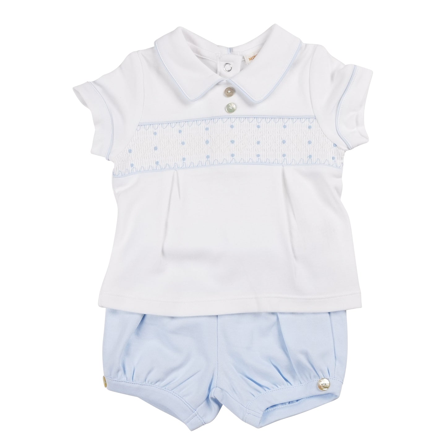 MB6243 | Top & Short-White/Blue-In Stock