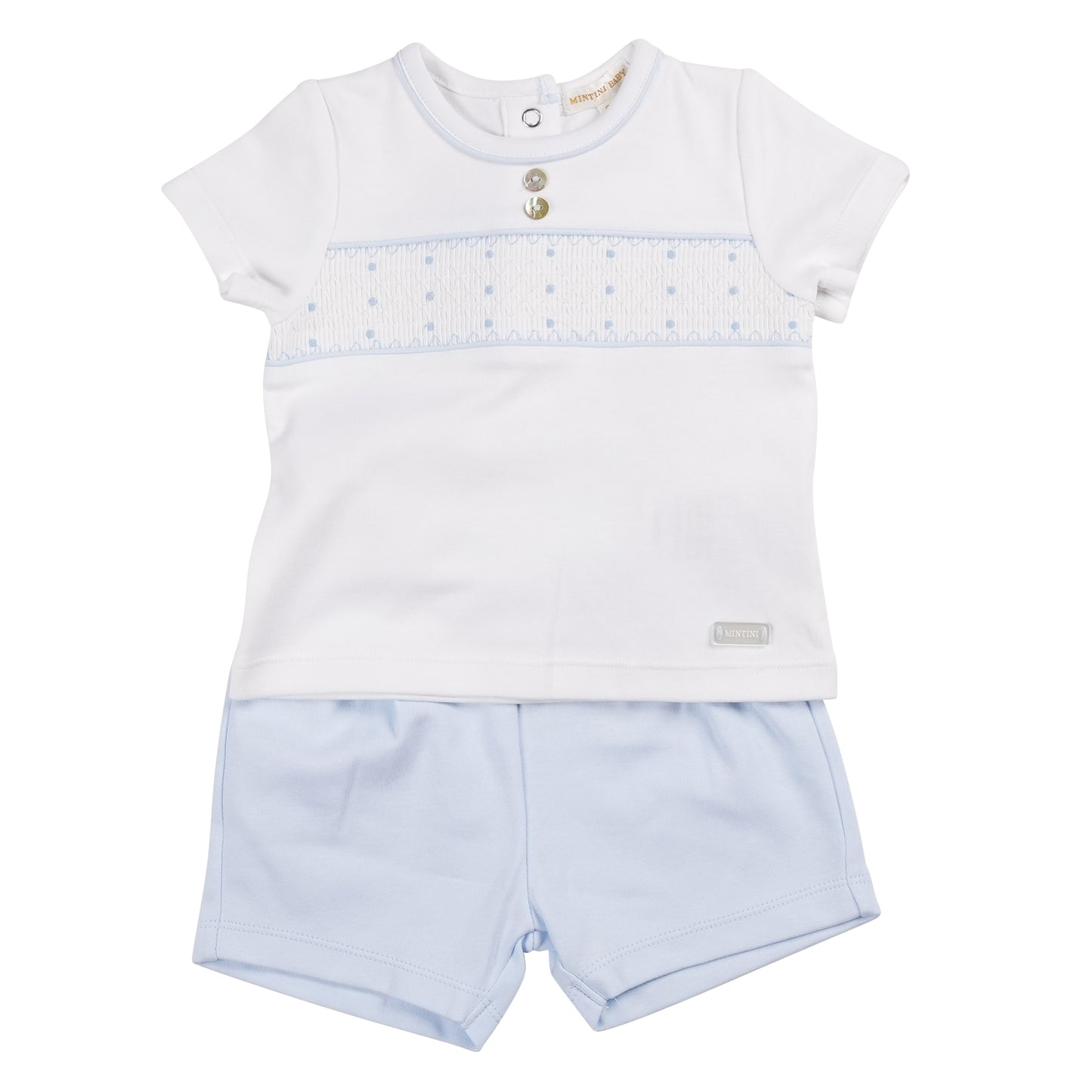 MB6244A | T-Shirt & Short-White/Blue-In Stock