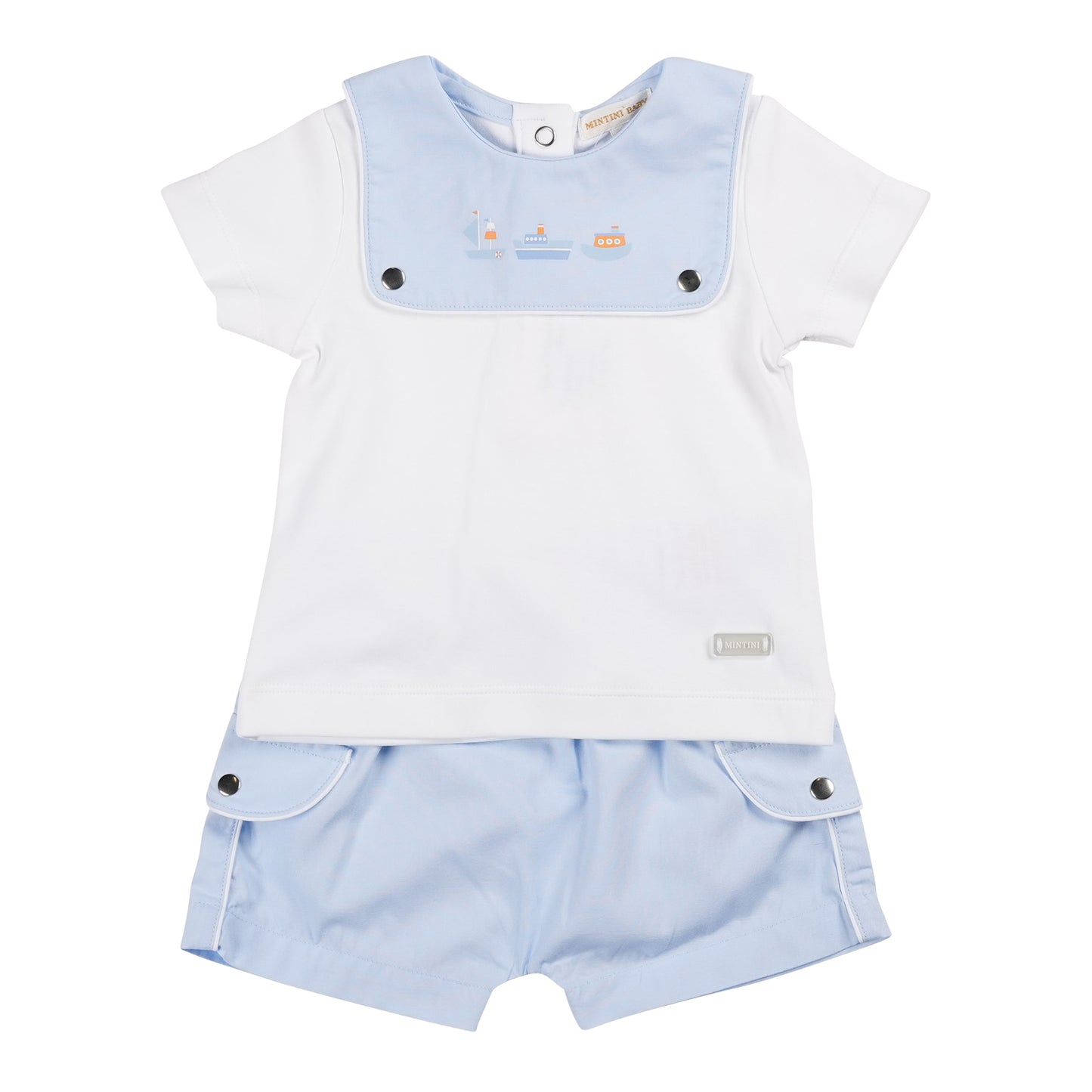 MB6276A | Top & Bloomer Short-White/Blue-In Stock