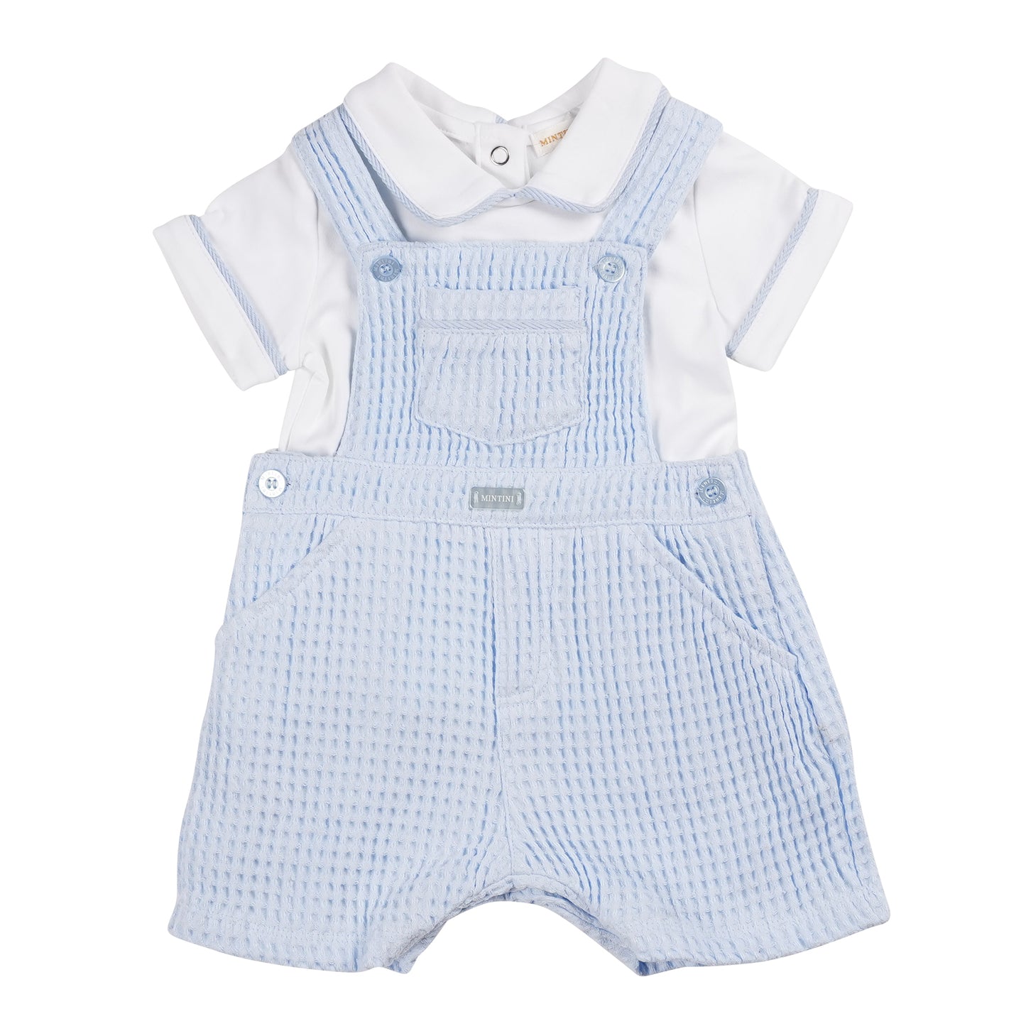 MB6295A | Top & Dungaree-White/Blue-In Stock
