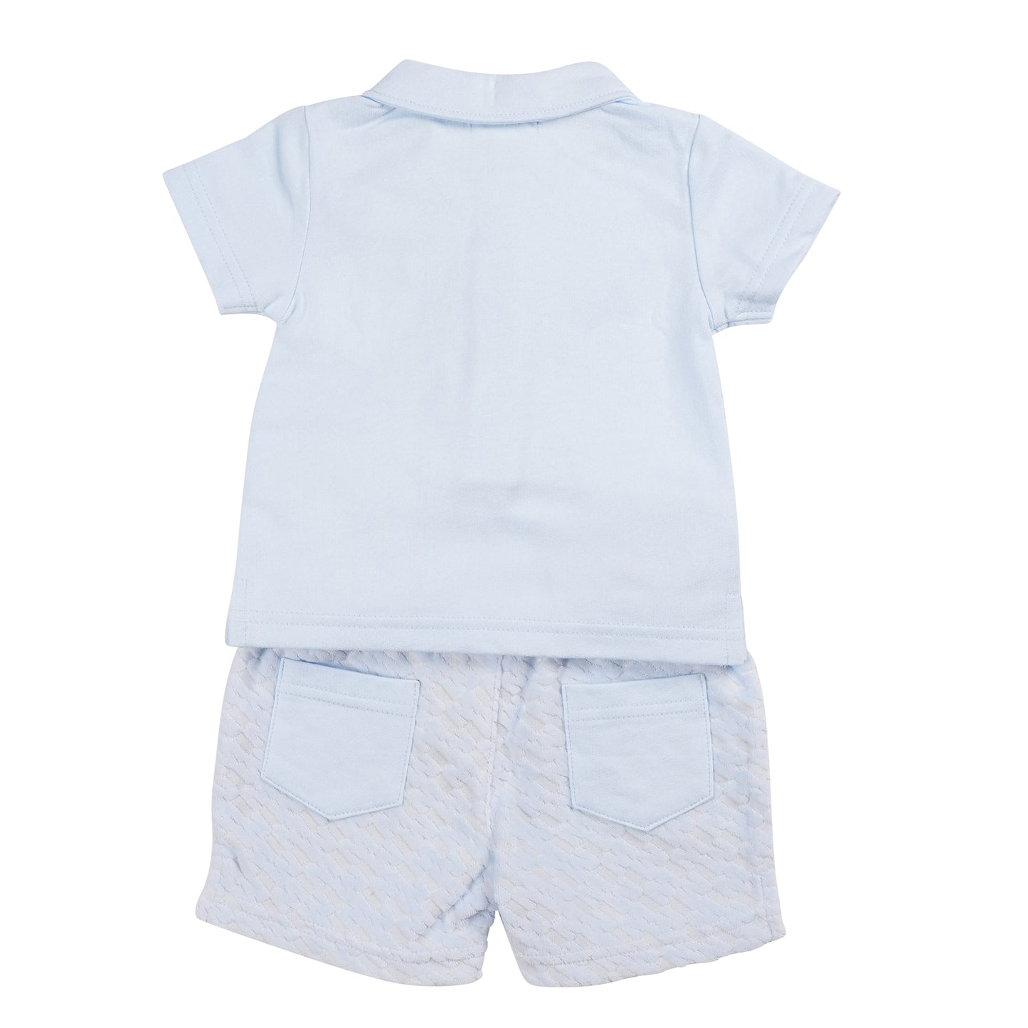 MB6302A | Polo Top & Short-Blue-In Stock