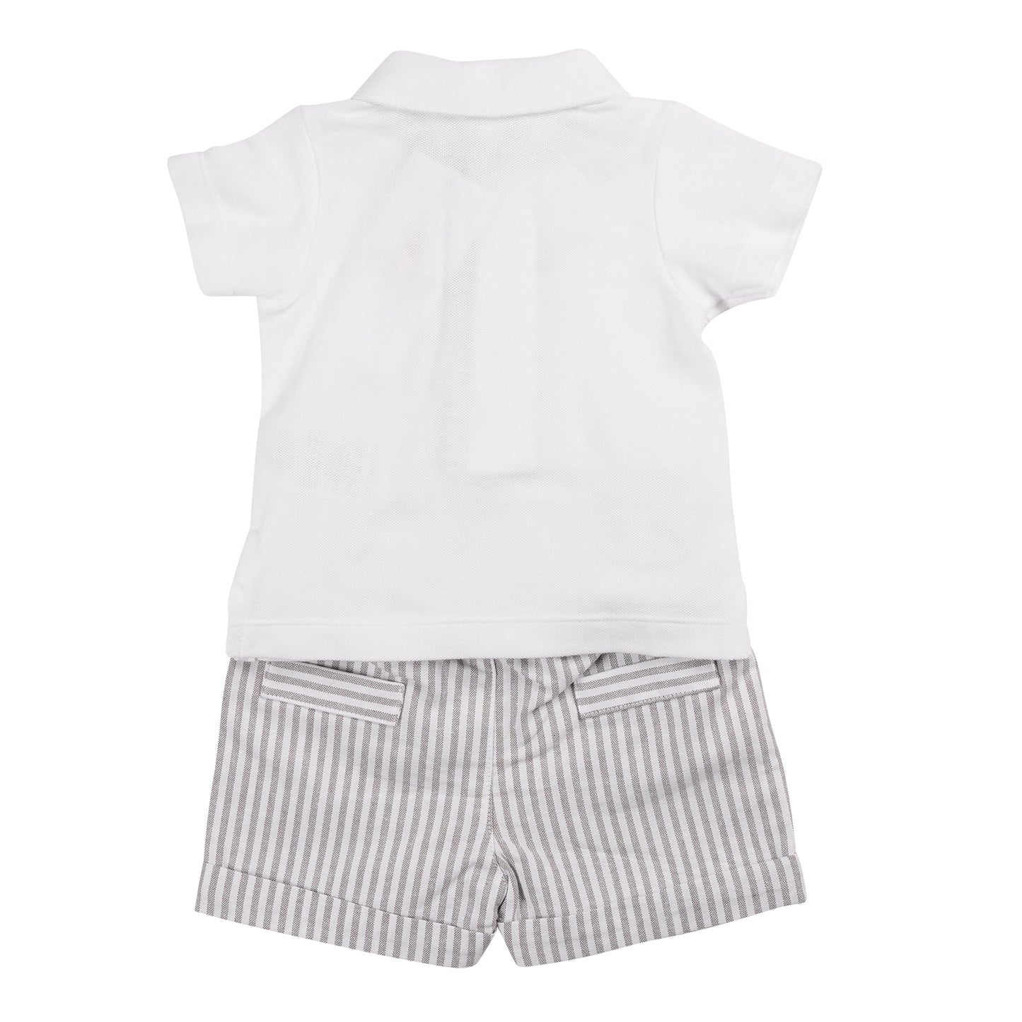 MB6316D | Polo Top & Short-White/Sage-In Stock