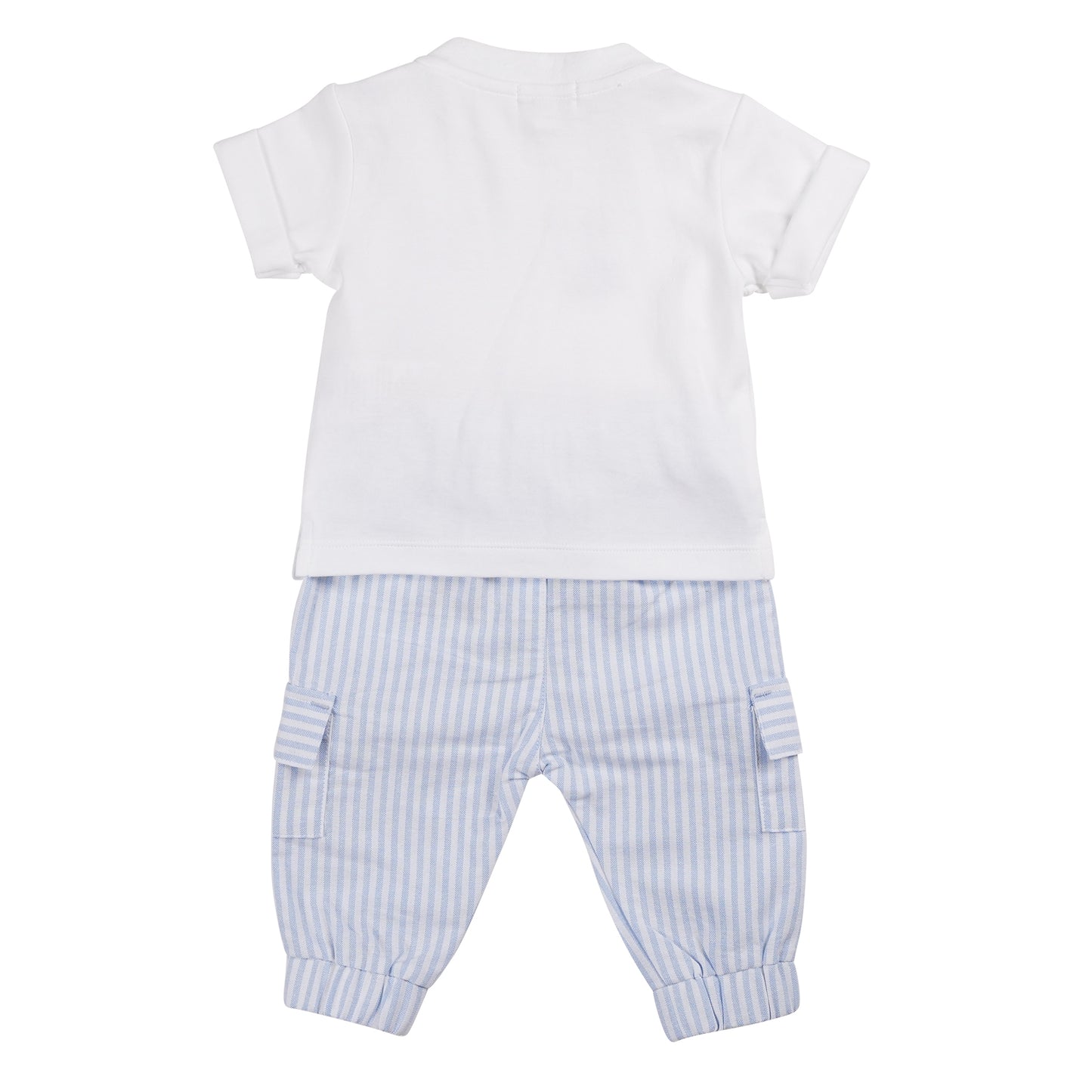 MB6318 | T-Shirt & Trouser-White/Blue-In Stock