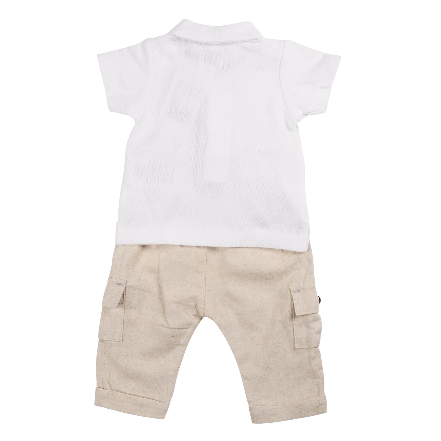 MB6319D | Polo Top & Trouser-White/Sage-In Stock