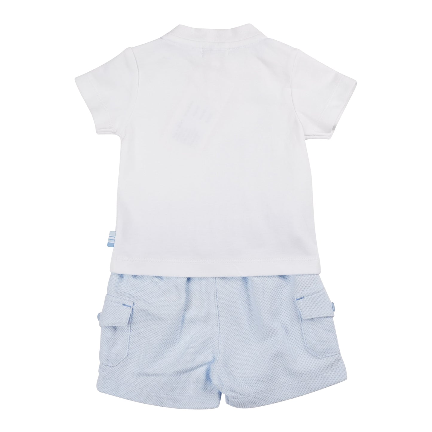 MB6322A | T-Shirt & Short-White/Blue-In Stock