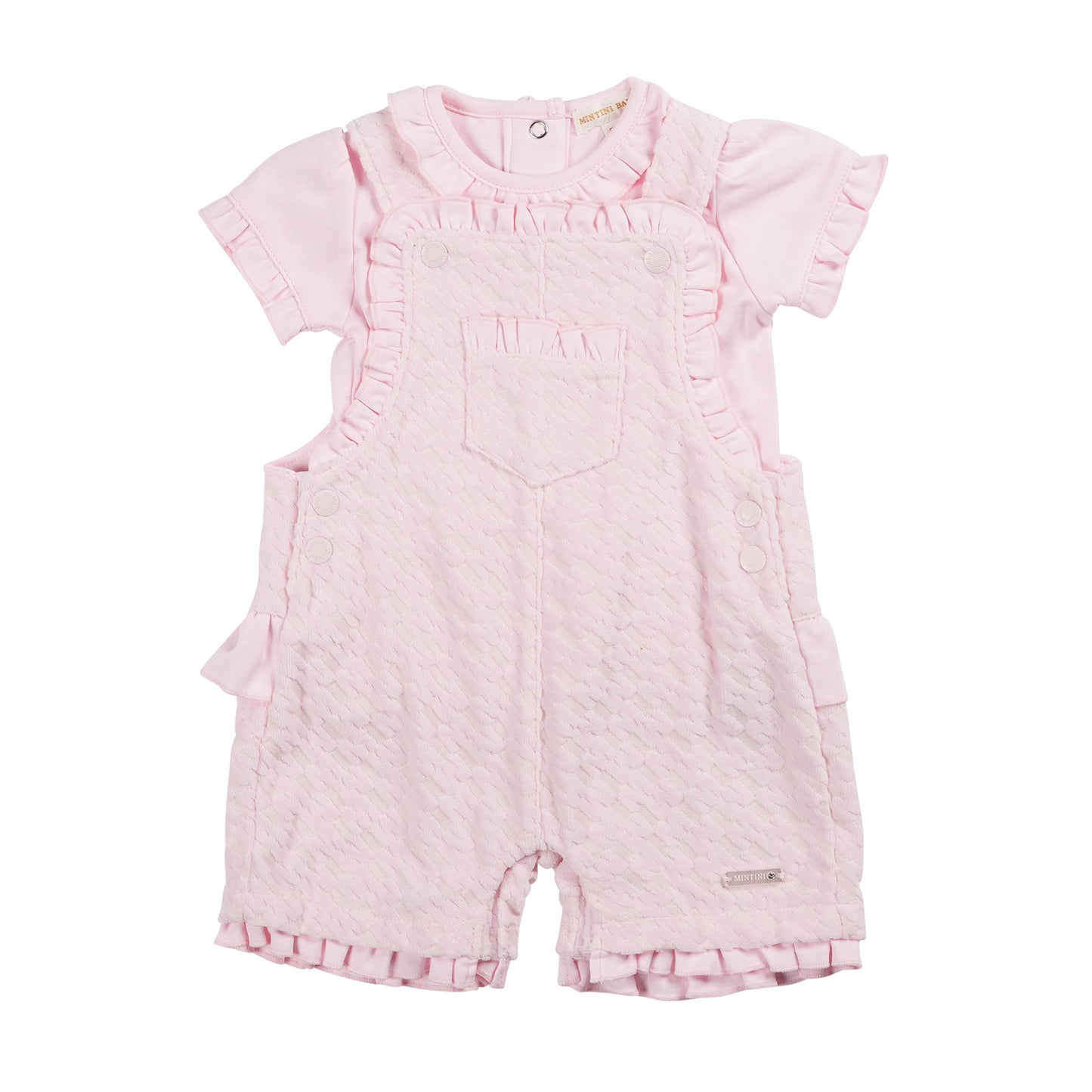 MB6342 | Top & Short Dungaree-Pink-In Stock