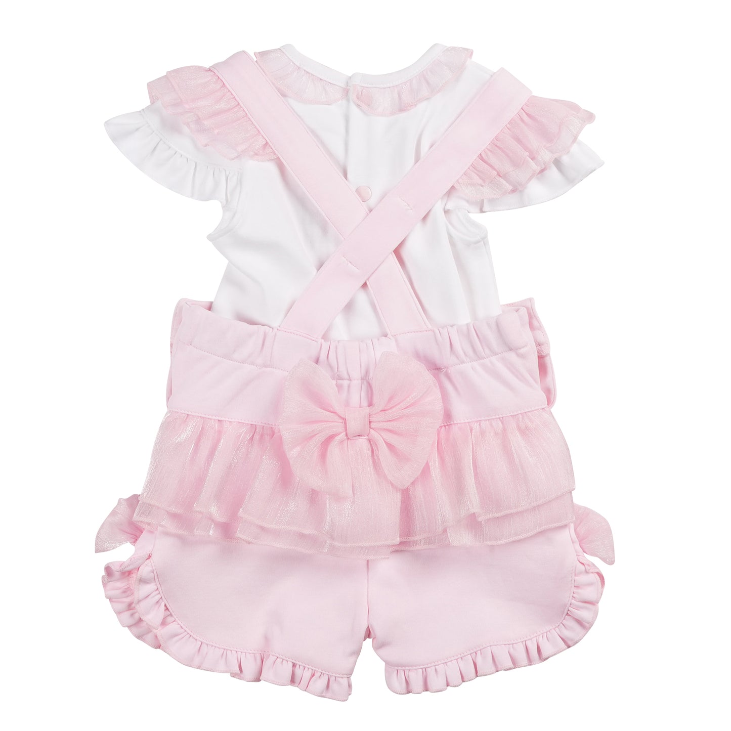 MB6406 | Top & Short Dungaree-Pink-In Stock
