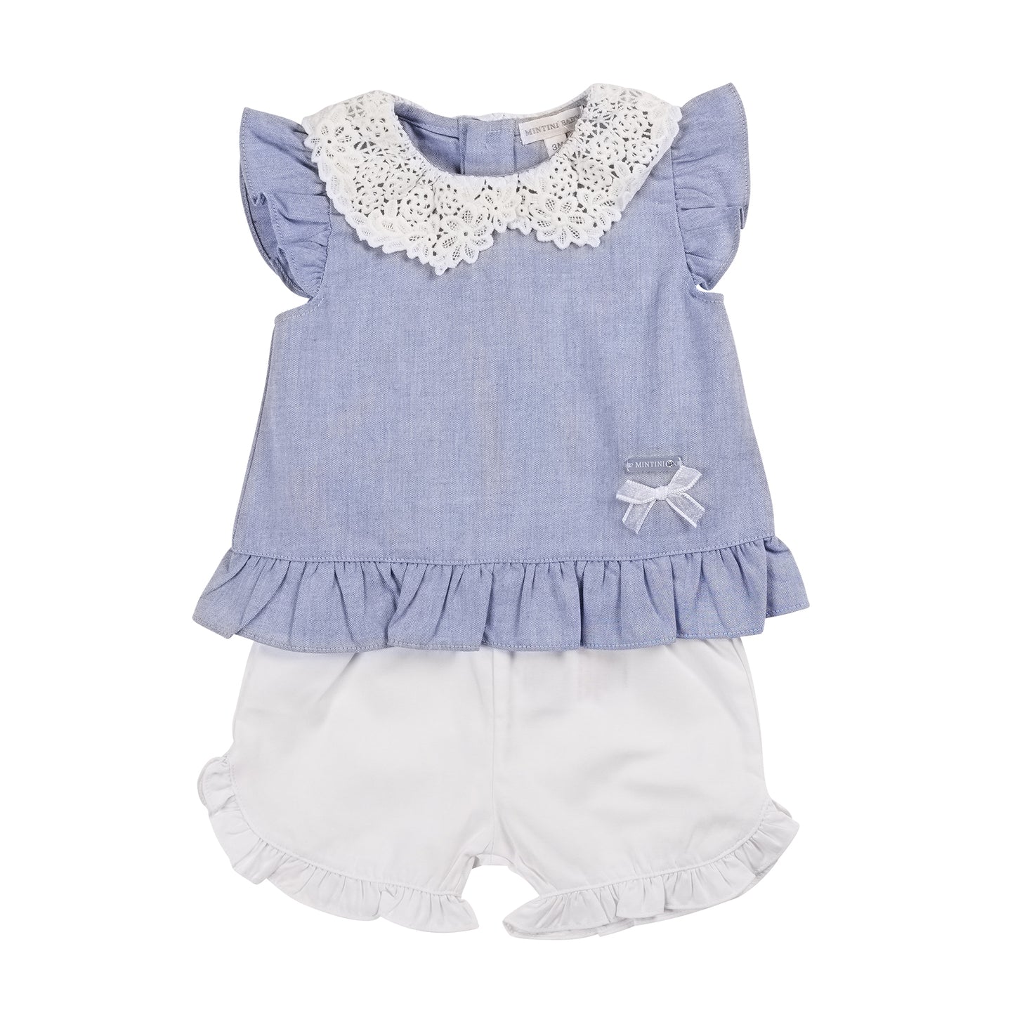 MB6434B | Top & Short-Blue/White-In Stock