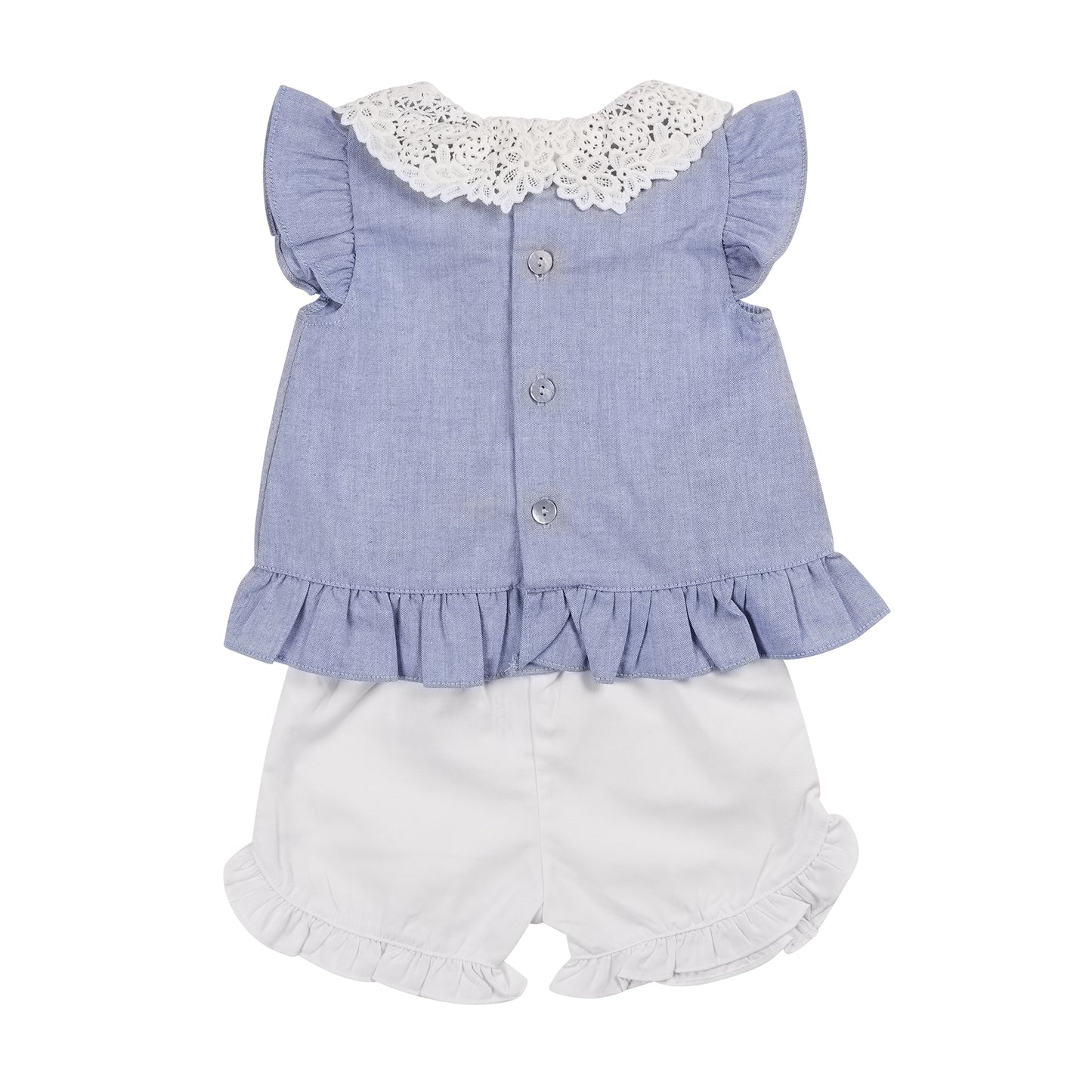 MB6434B | Top & Short-Blue/White-In Stock