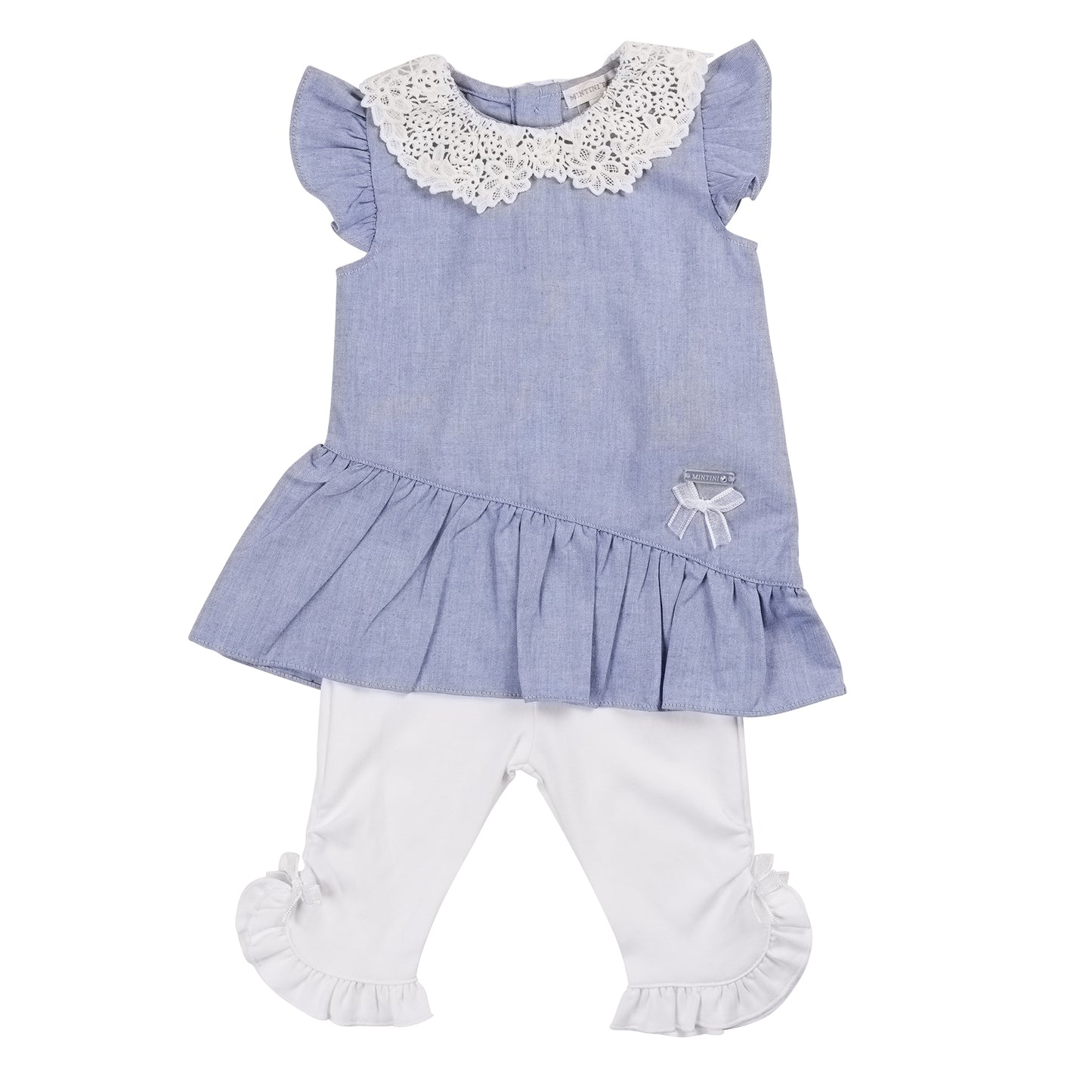 MB6436B | Tunic & legging-Blue/White-In Stock