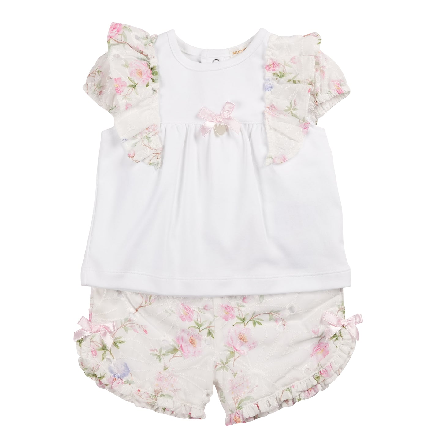 MB6448 | Top & Short-White/Floral-In Stock