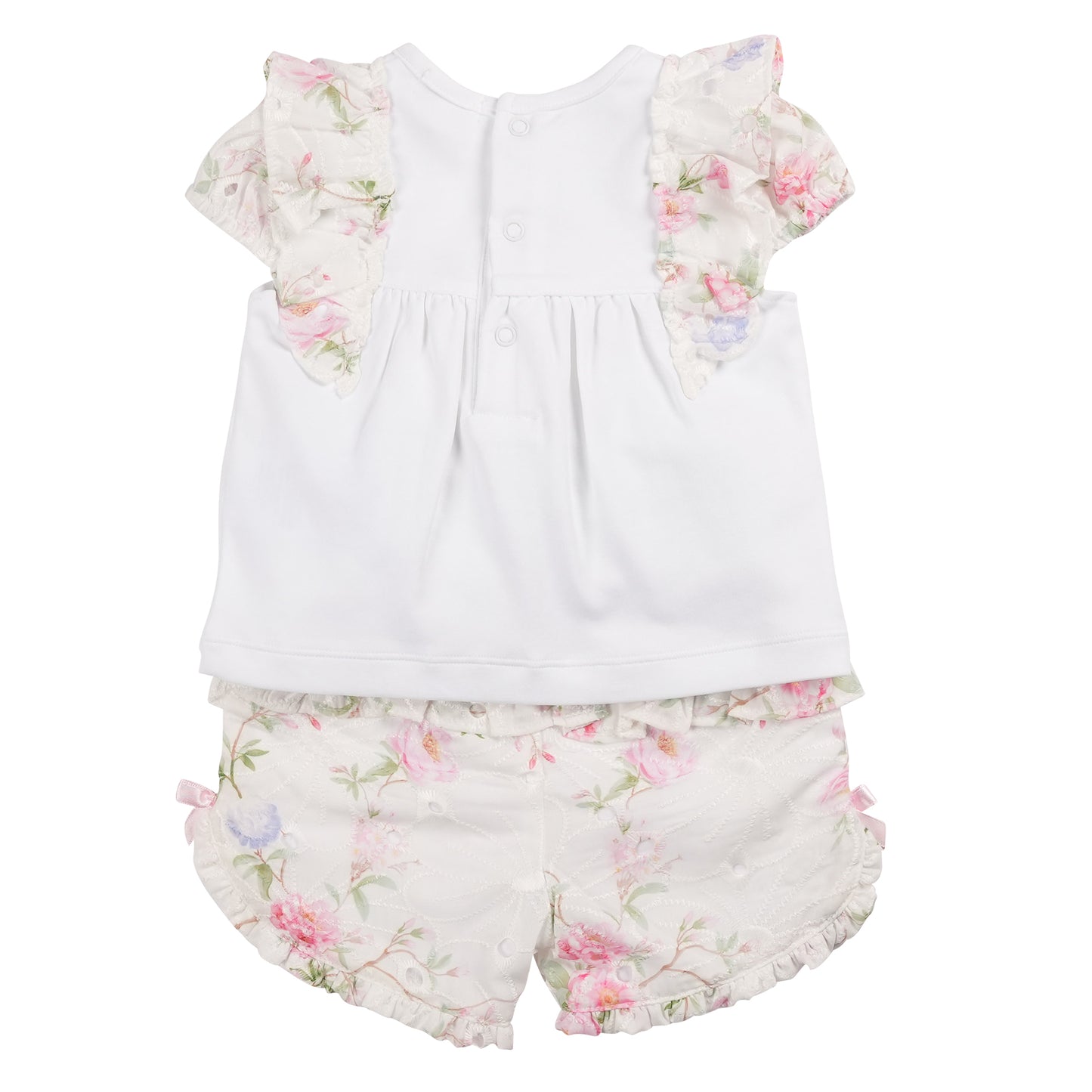 MB6448 | Top & Short-White/Floral-In Stock