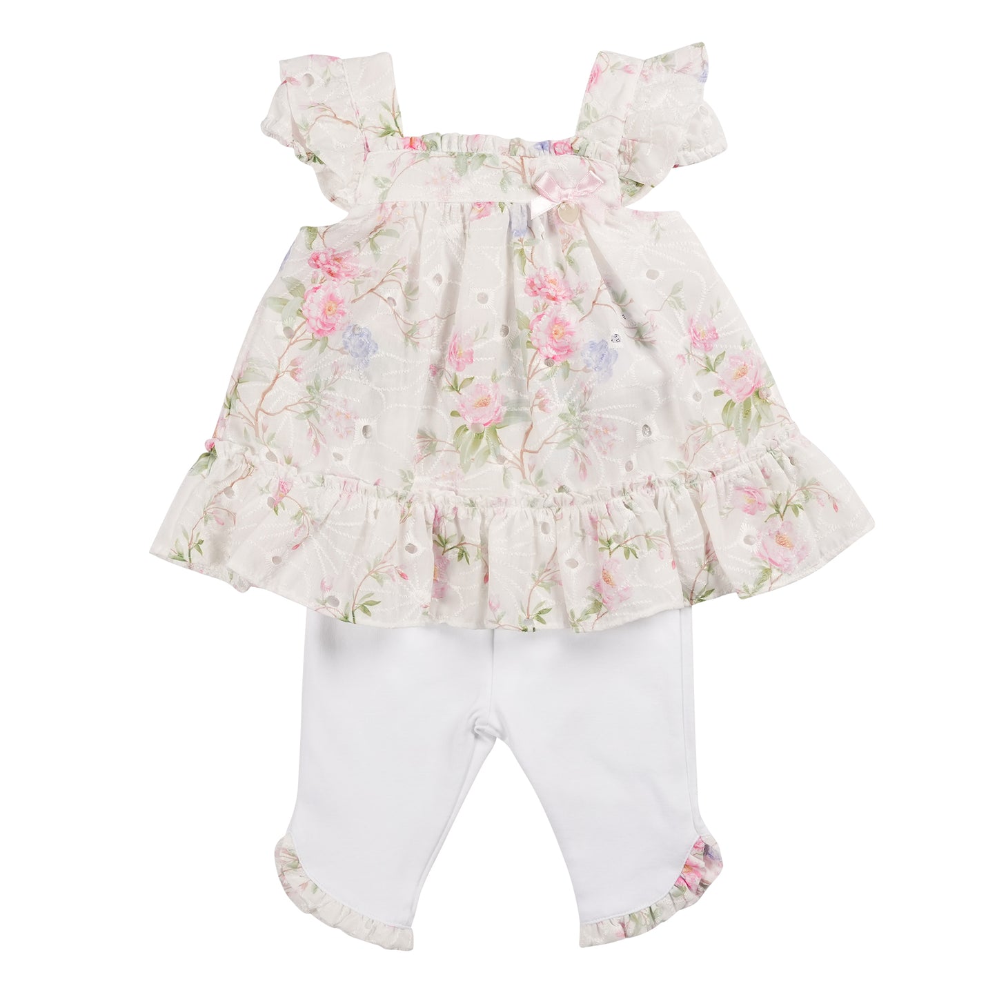 MB6451B | Tunic & Legging-White/Floral-In Stock