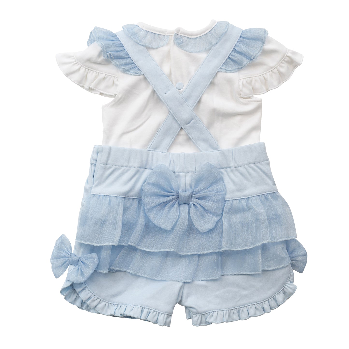 MB6496A | Top & Dungaree-White/Blue-In Stock