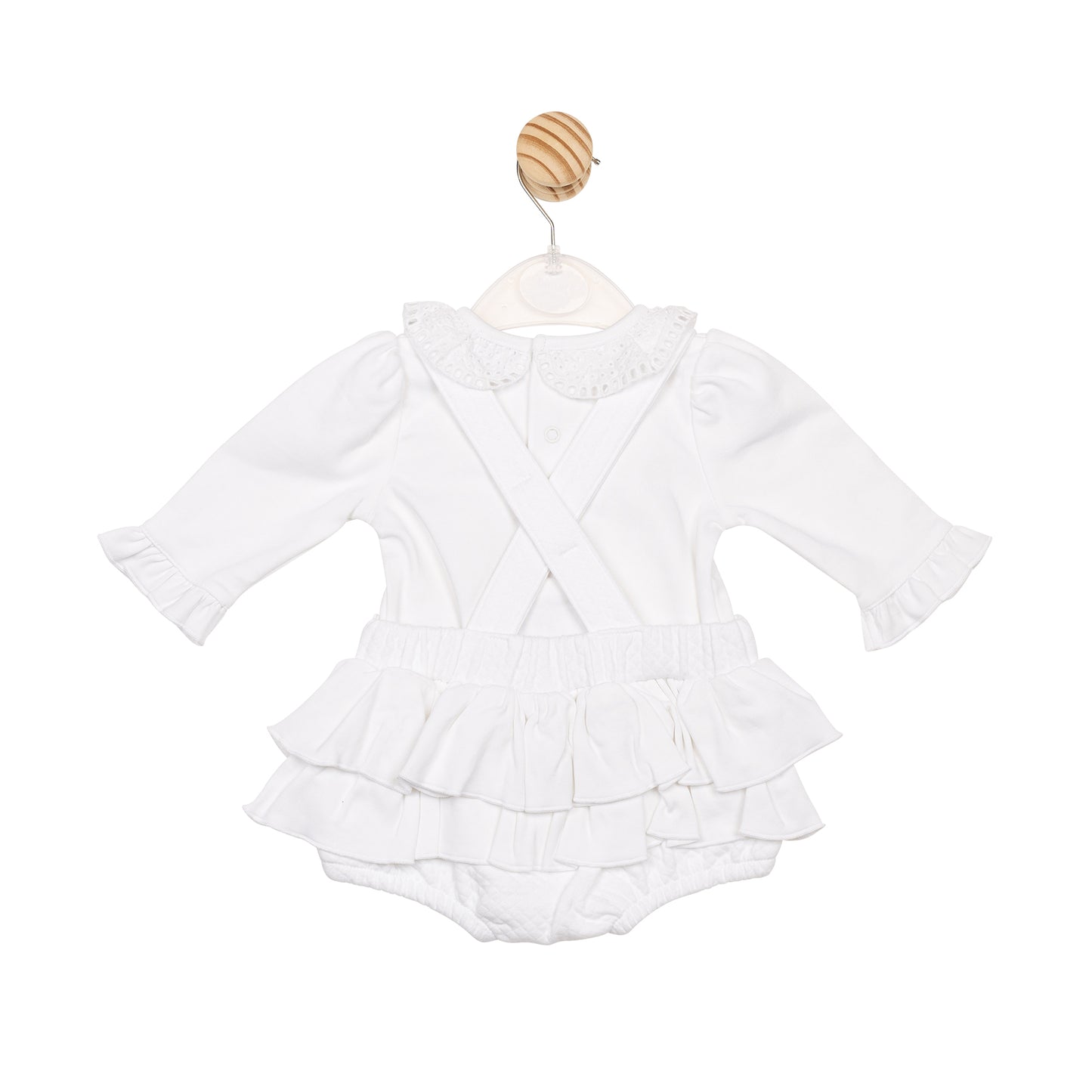 MB6544 | Top & Bloomer Dungaree- White- Preorder