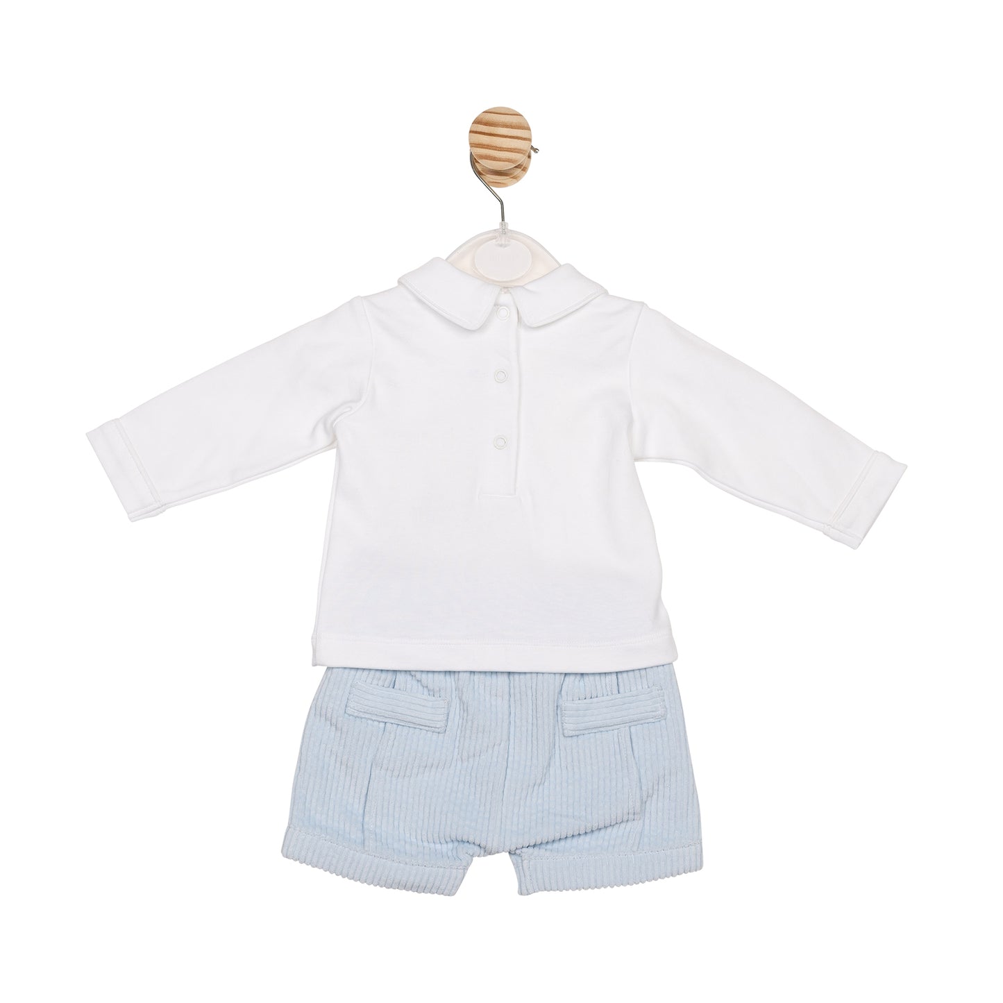 MB6563A | Top & Bloomer Short- White/ Blue- Preorder