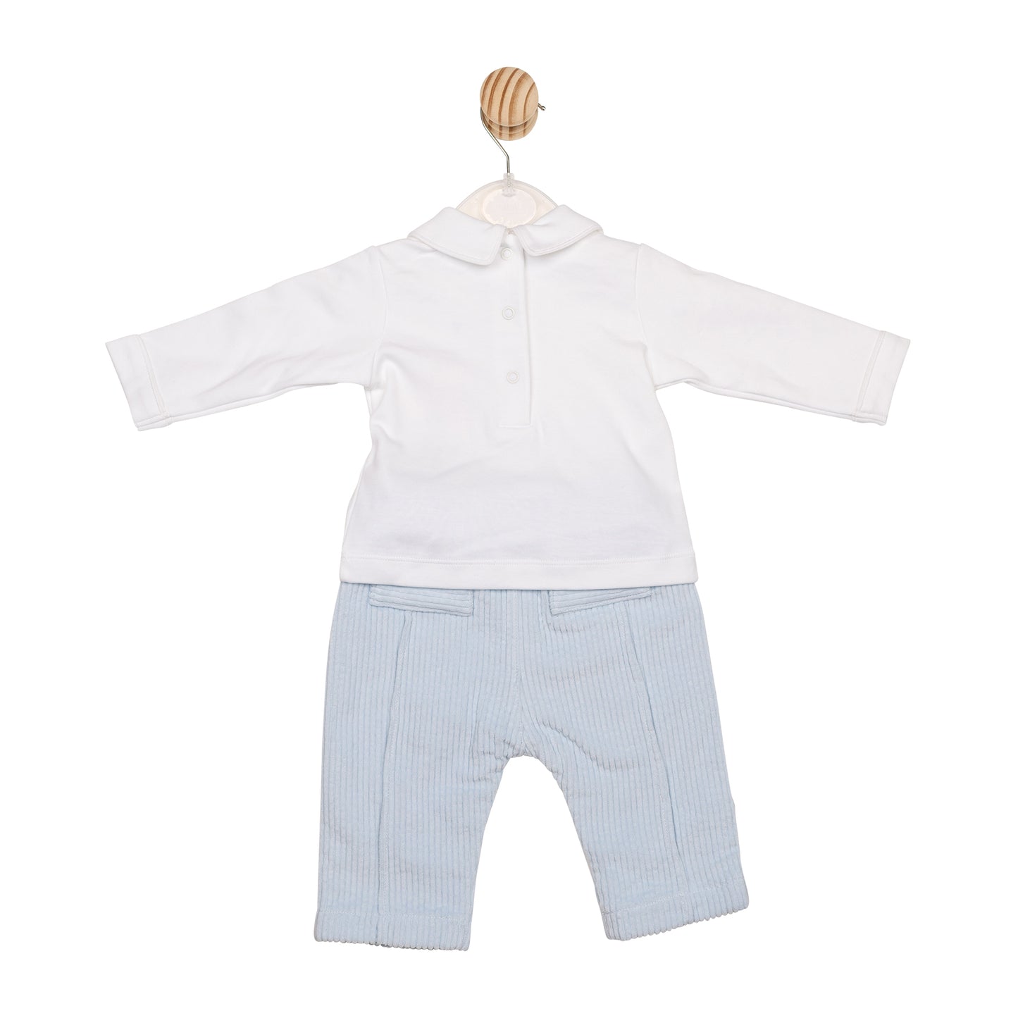 MB6565 | Top & Trouser- White/ Blue- Preoder