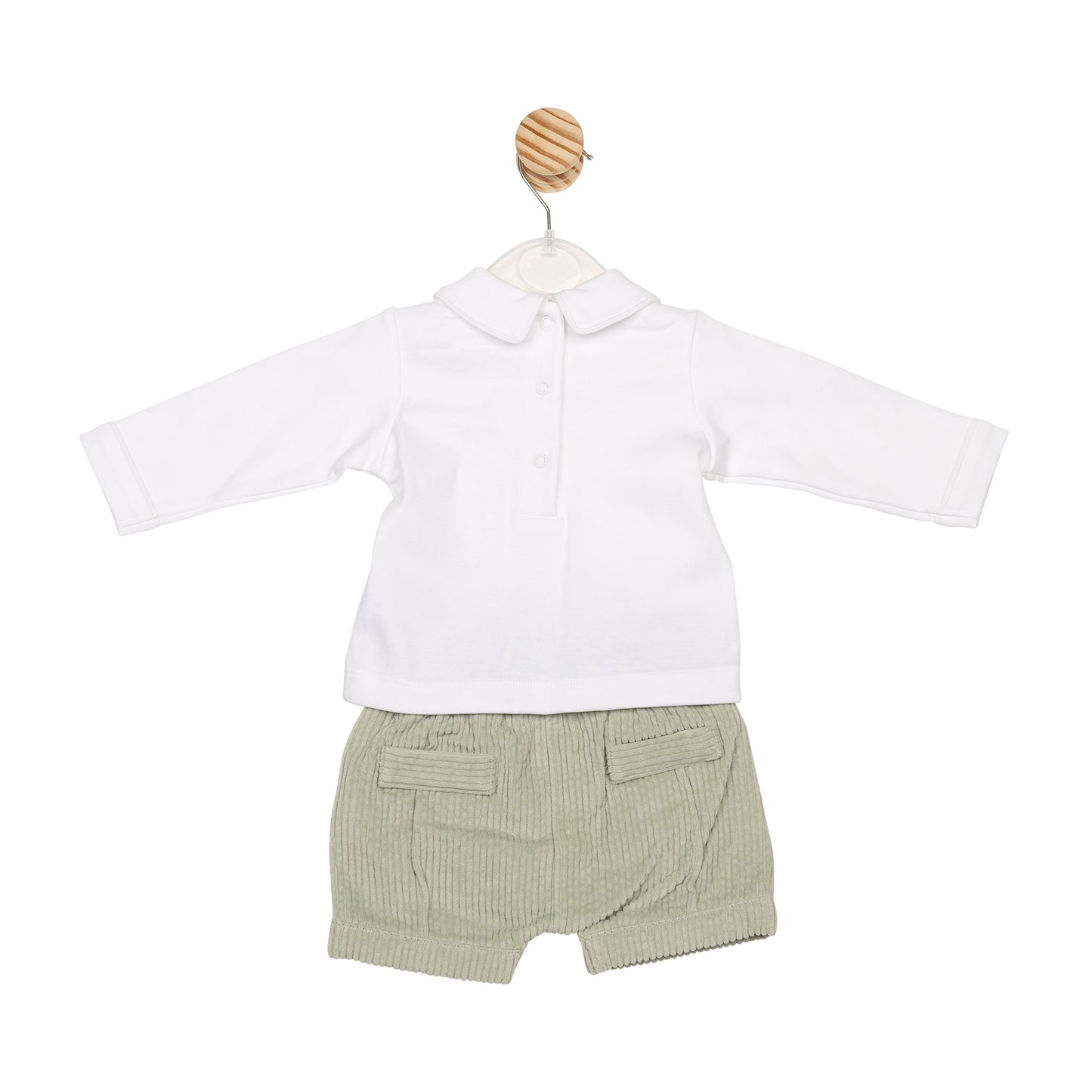 MB6569A | Shirt & Bloomer Short- White/ Sage- Preorder
