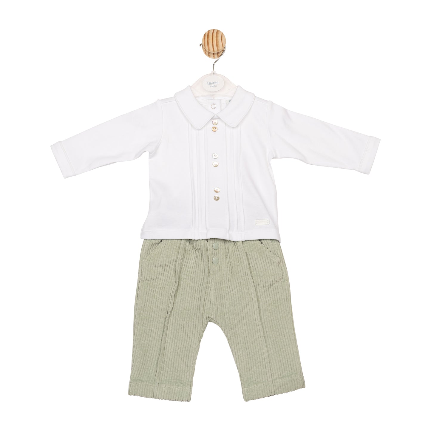 MB6571A | Top & Trouser- White / Sage- Preorder