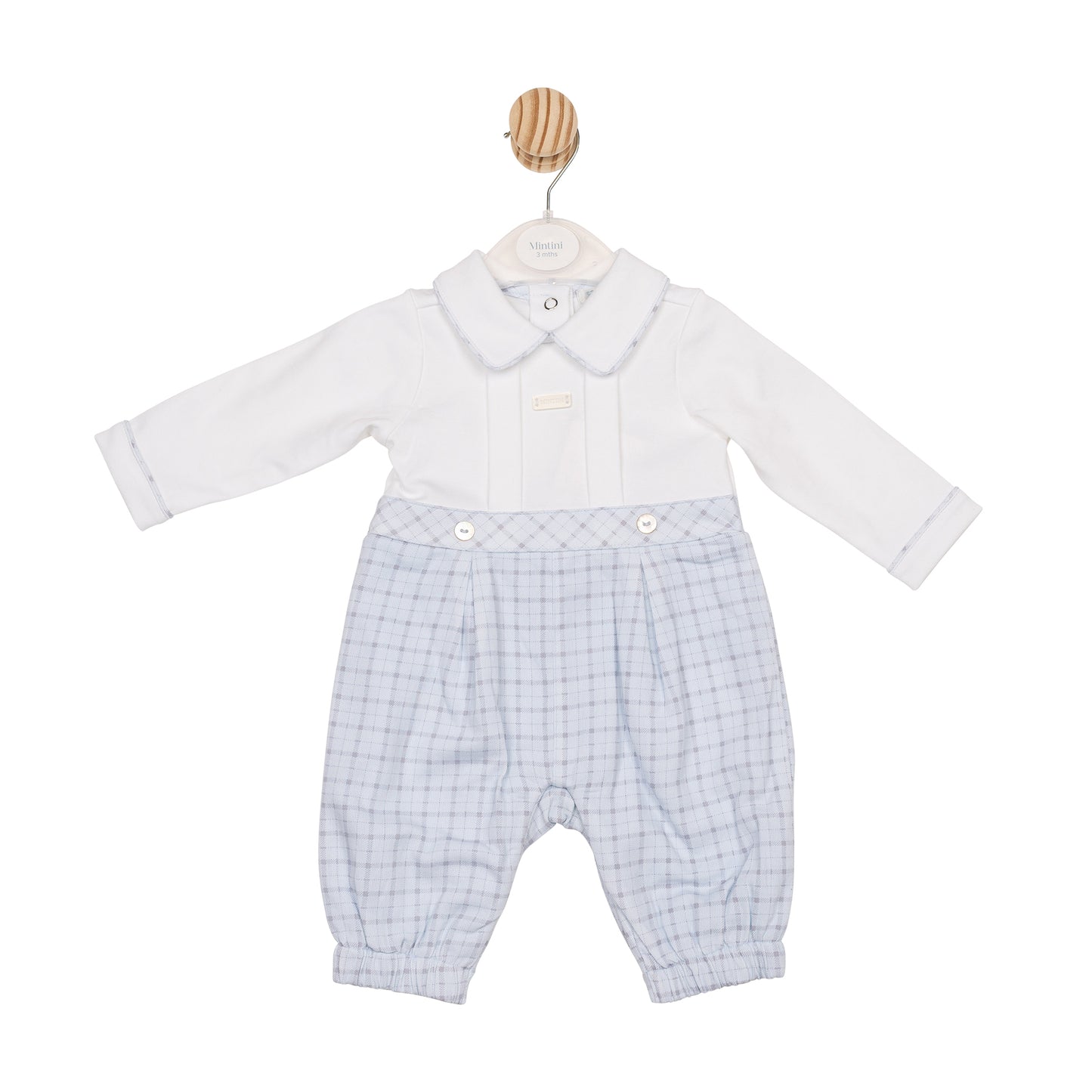 MB6589 | Romper- White/ Blue- In Stock