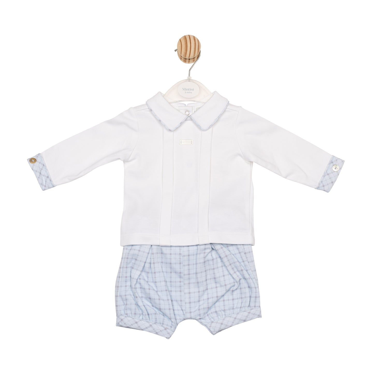 MB6590A | Top & Bloomer Short- White/ Blue- In Stock