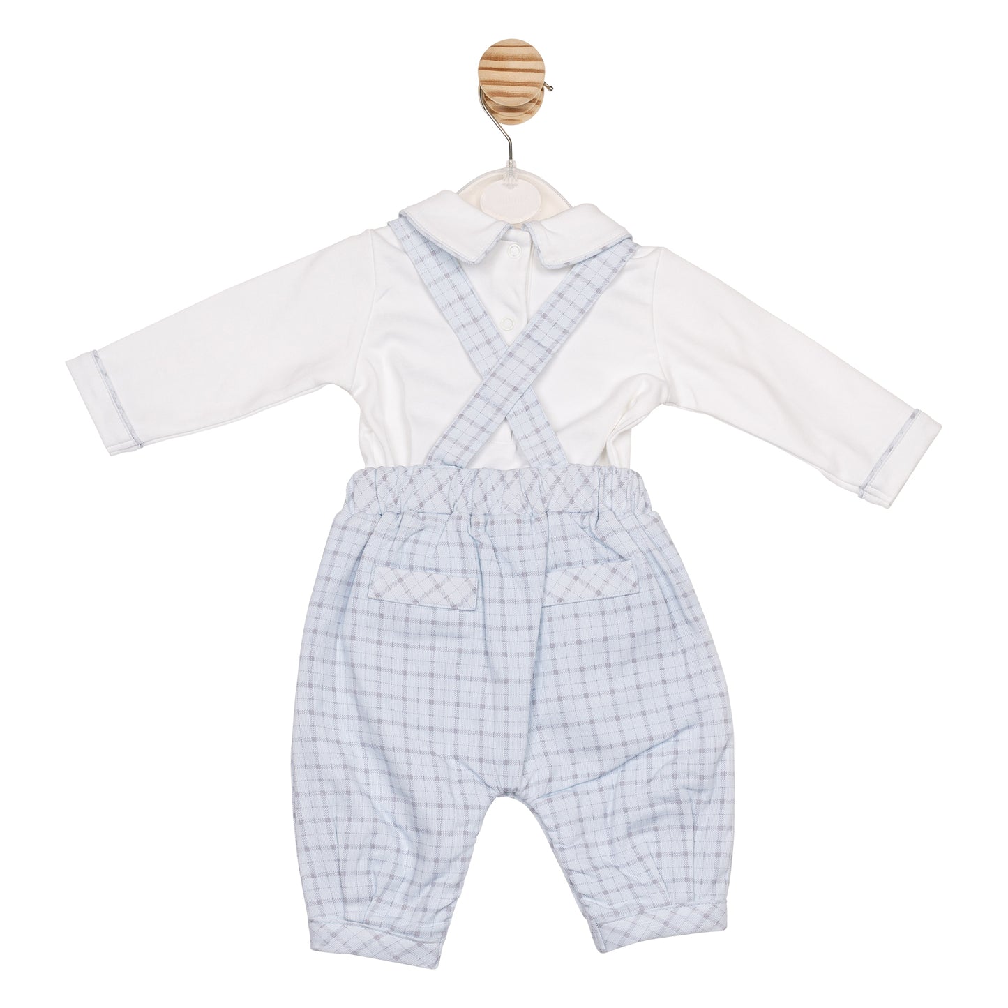 MB6591 | Top & Dungaree- White/ Blue-In Stock