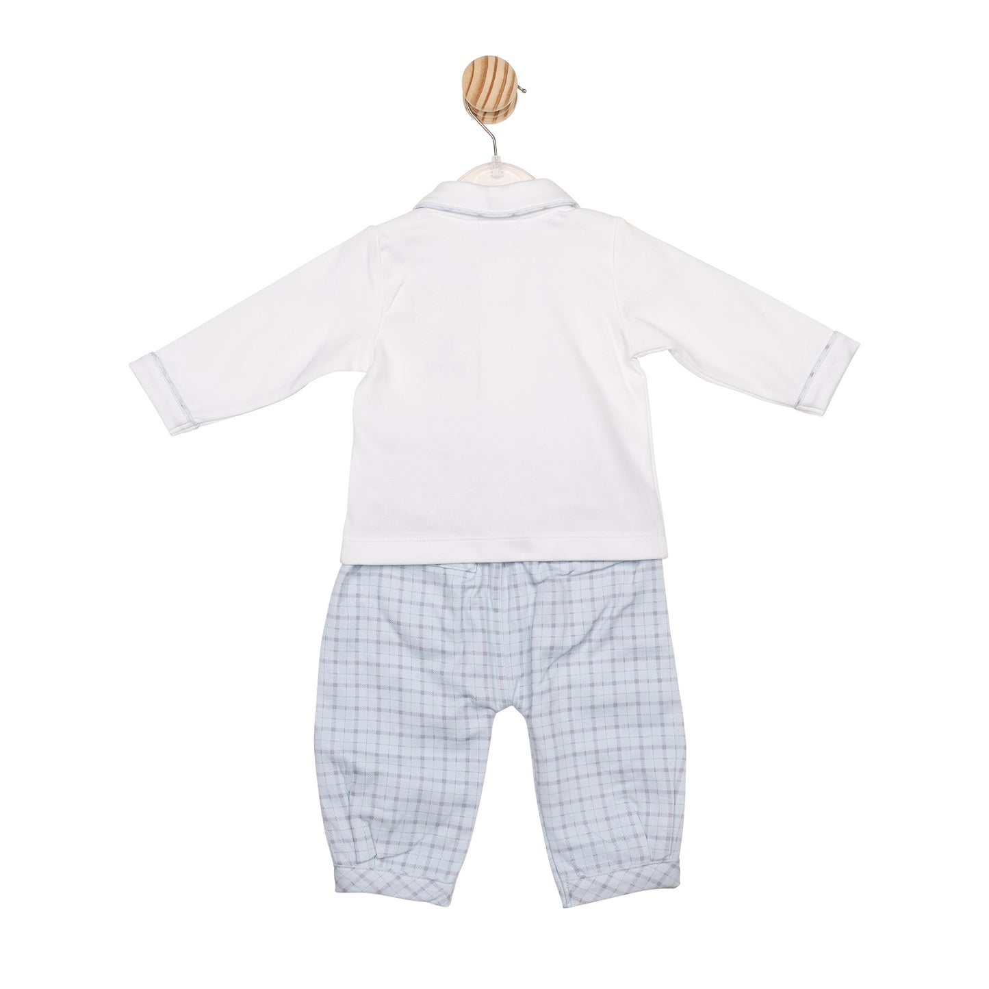MB6593 | Top & Trouser- White/ Blue- In Stock