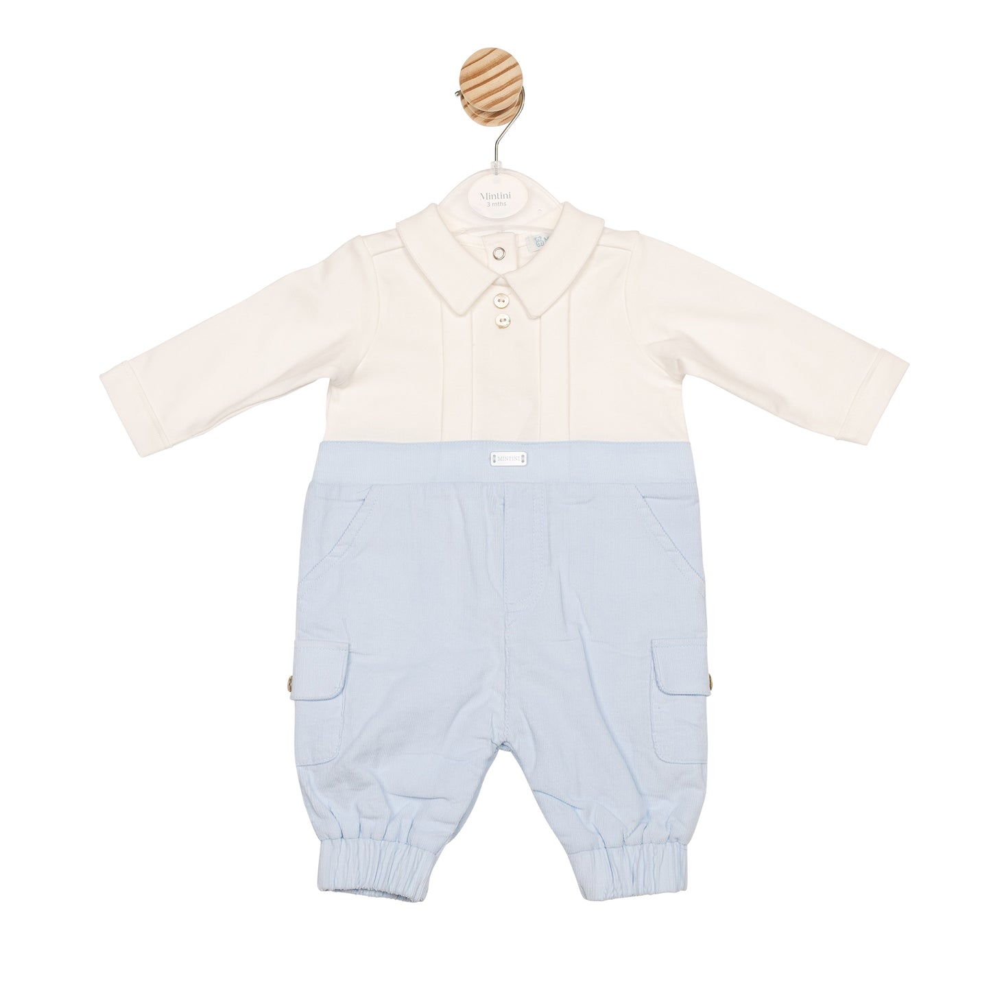 MB6612 | Romper - Ivory/Blue - Pre-Order