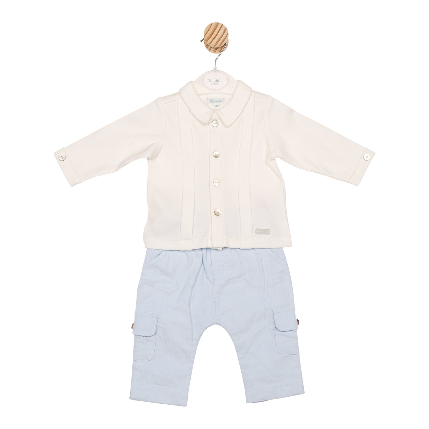 MB6615A | Top & Trouser - Ivory/Blue - Pre-Order