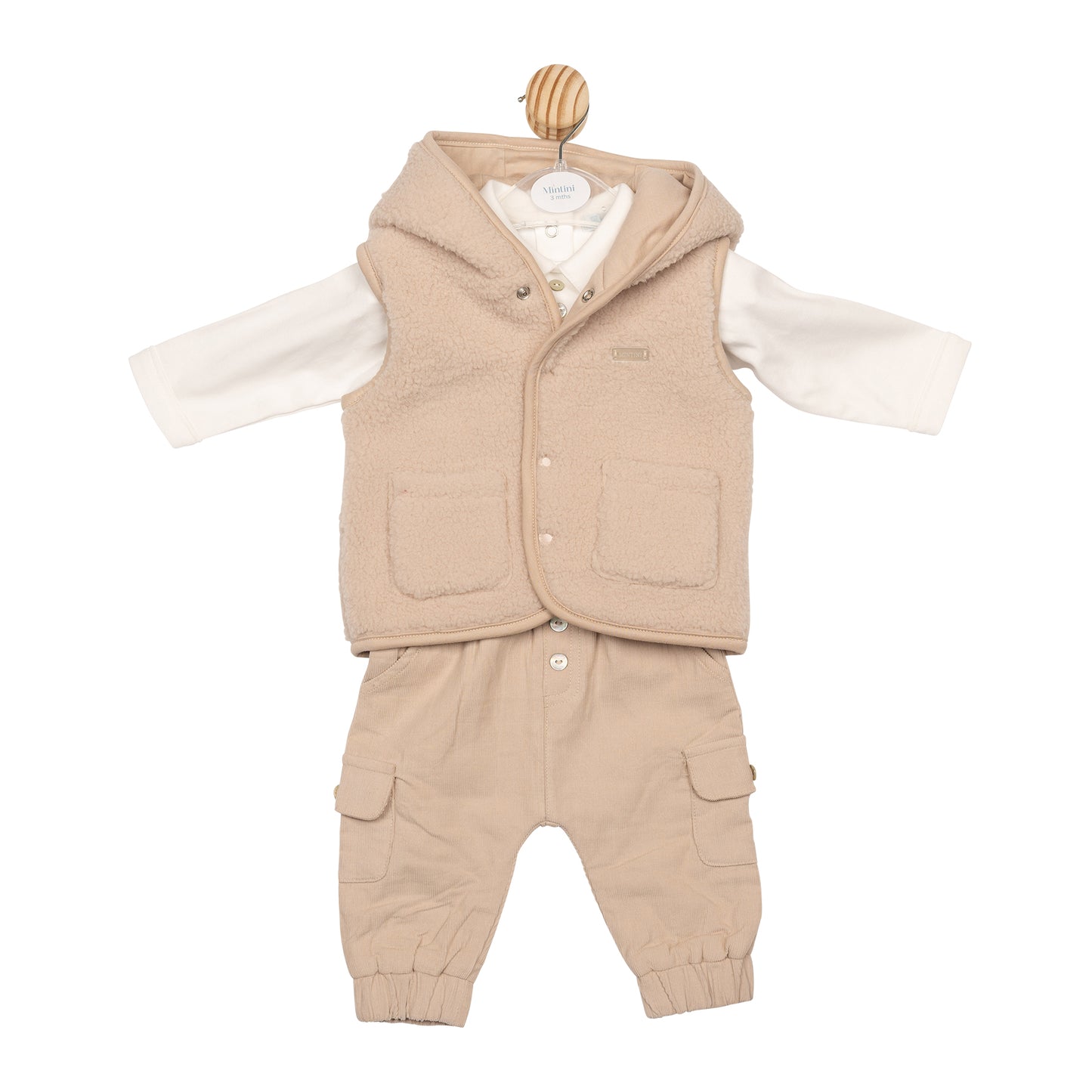 MB6624 | 3 Pc Gilet Set - Ivory/Beige - Pre-Order