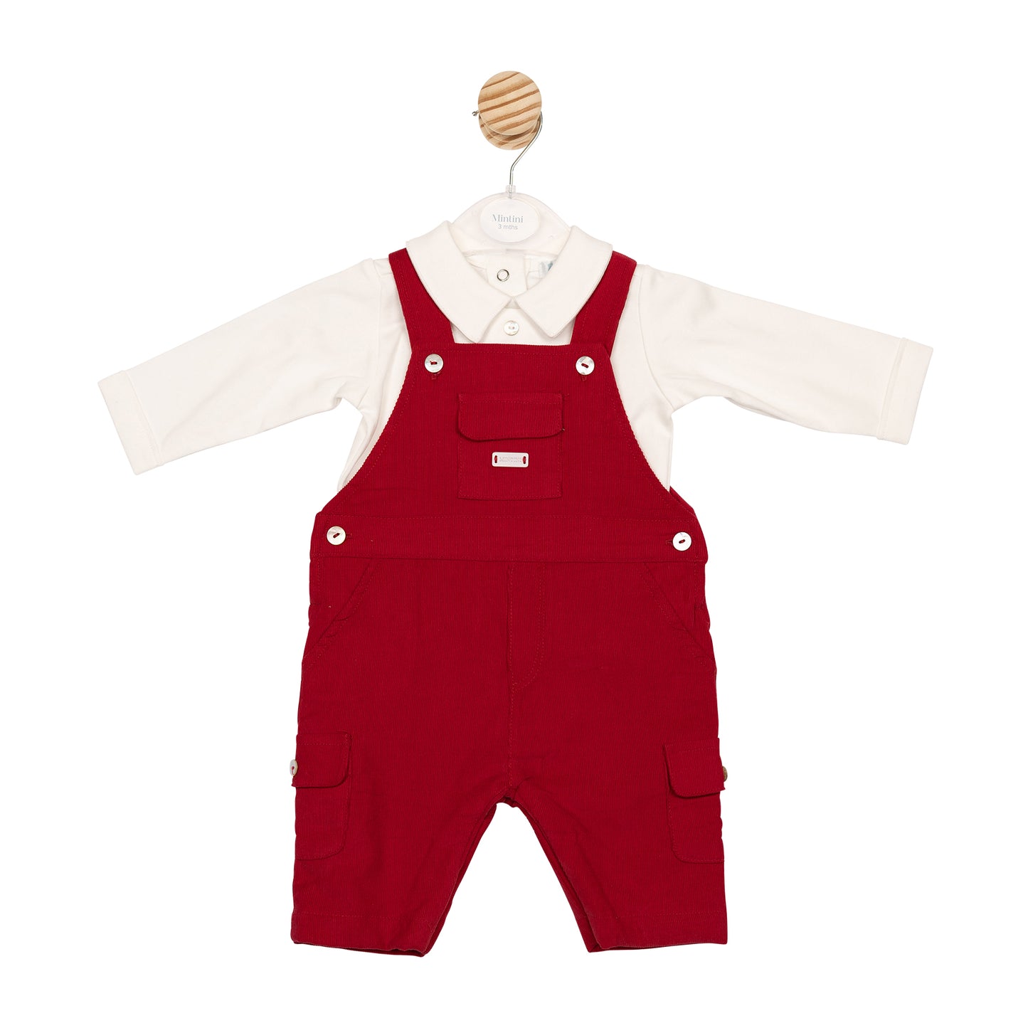 MB6628 | Top & Dungaree- Red/ Ivory- Preorder