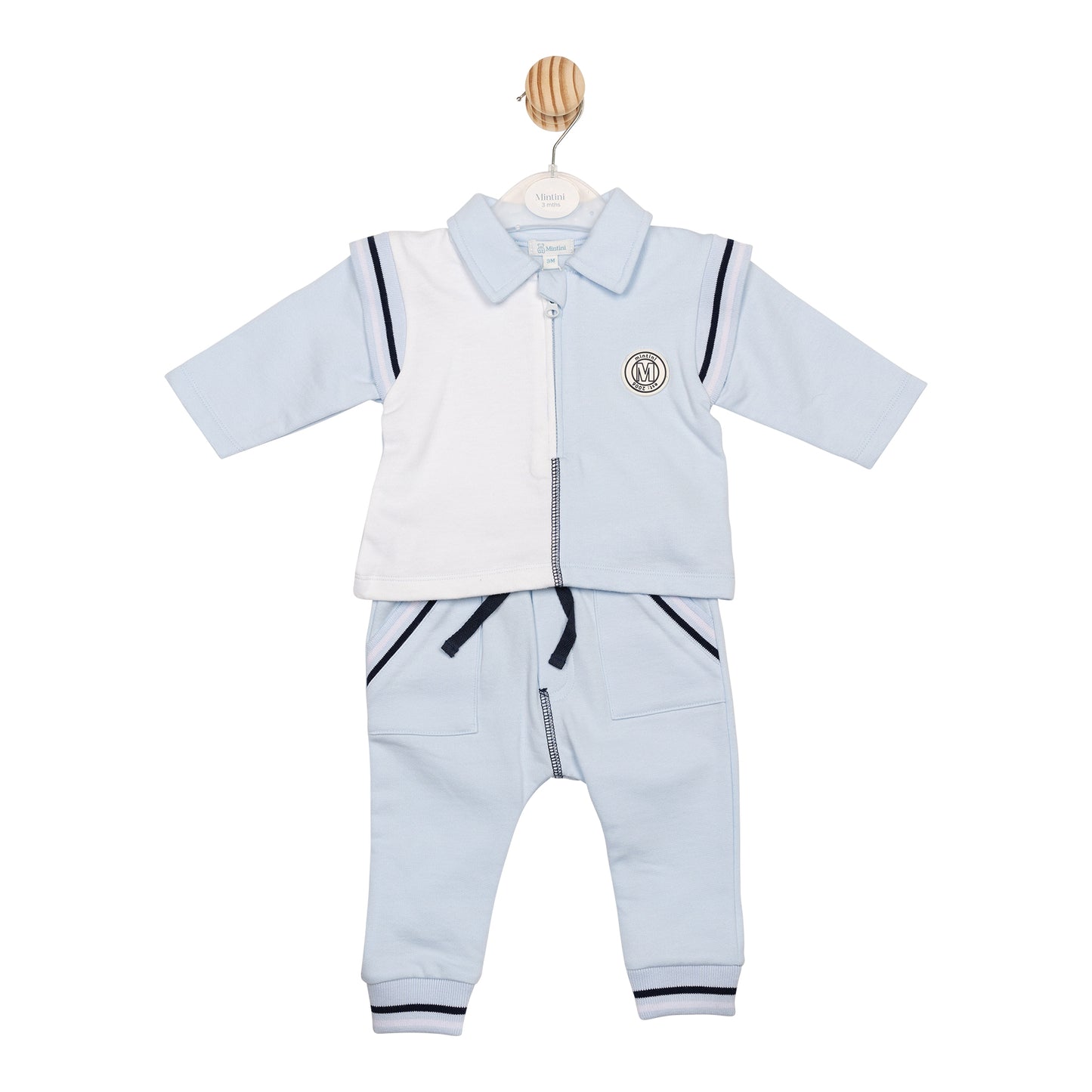 MB6655A | Polo & Jogpant - Blue/White/Navy - Pre-order