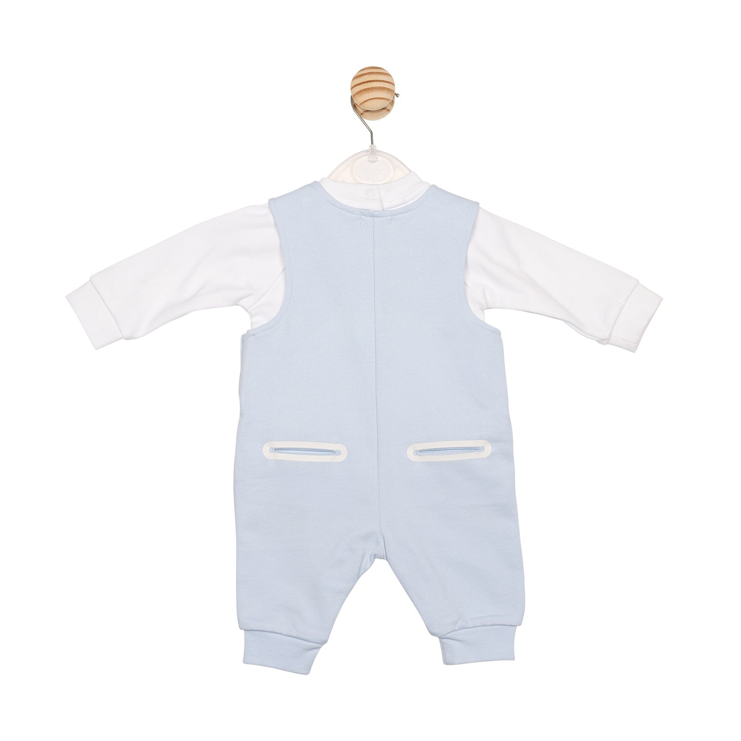 MB6657 | Top & Dungaree - White/Blue - Pre-order