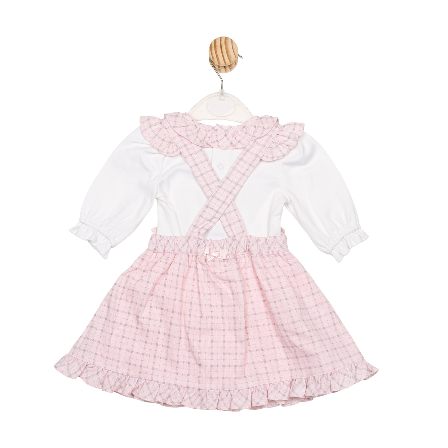 MB6732B | Top & Pinafore- White/ Pink- In Stock