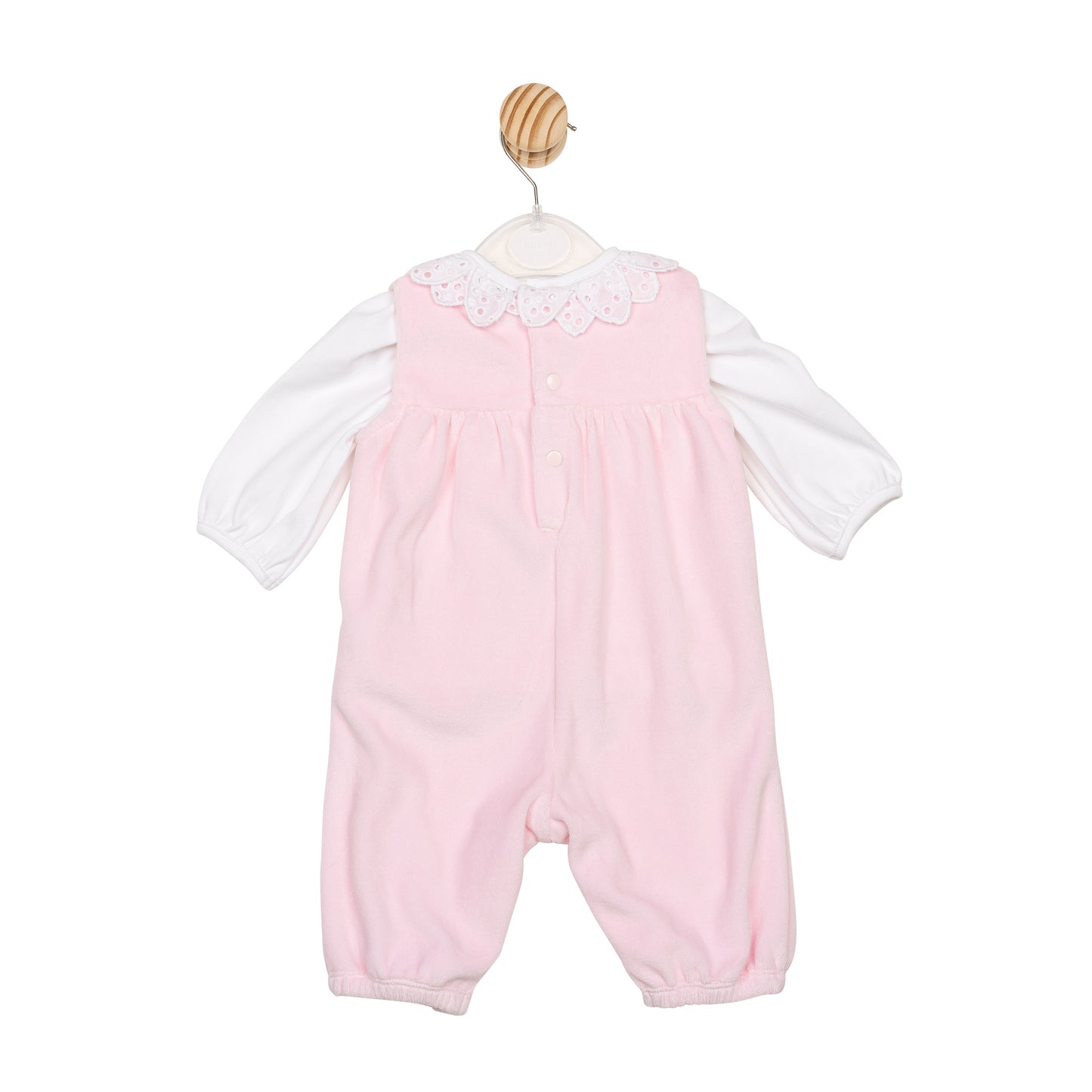 MB6752A | Top & Dungaree- White/Pink- In Stocfk