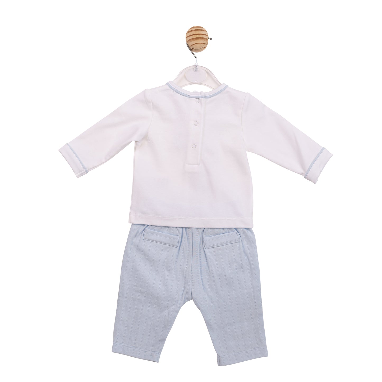 MB6896 - Top and Trouser - White Blue Jacquard-In Stock