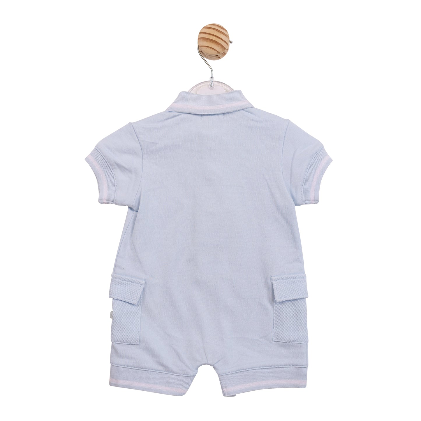 MB6955 - Romper - Blue Interlock Pique