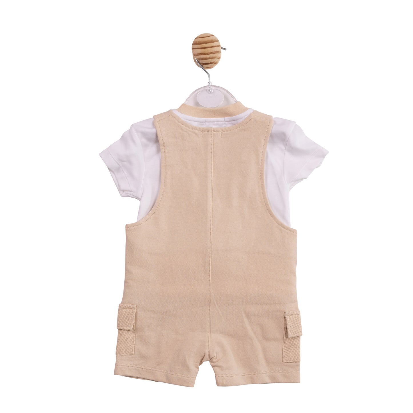 MB6966 - Top and Short Dungaree - Beige Interlock Pique-In Stock