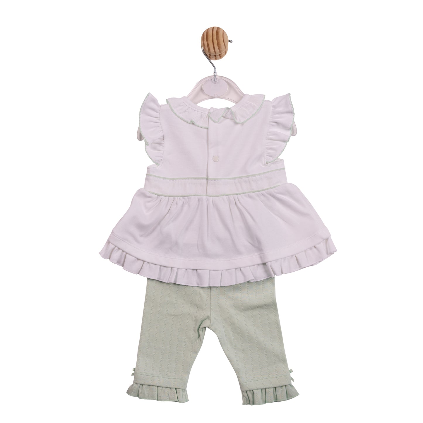 MB7072 - Tunic & Legging - White/ Pistachio Jacquard Knit-In Stock
