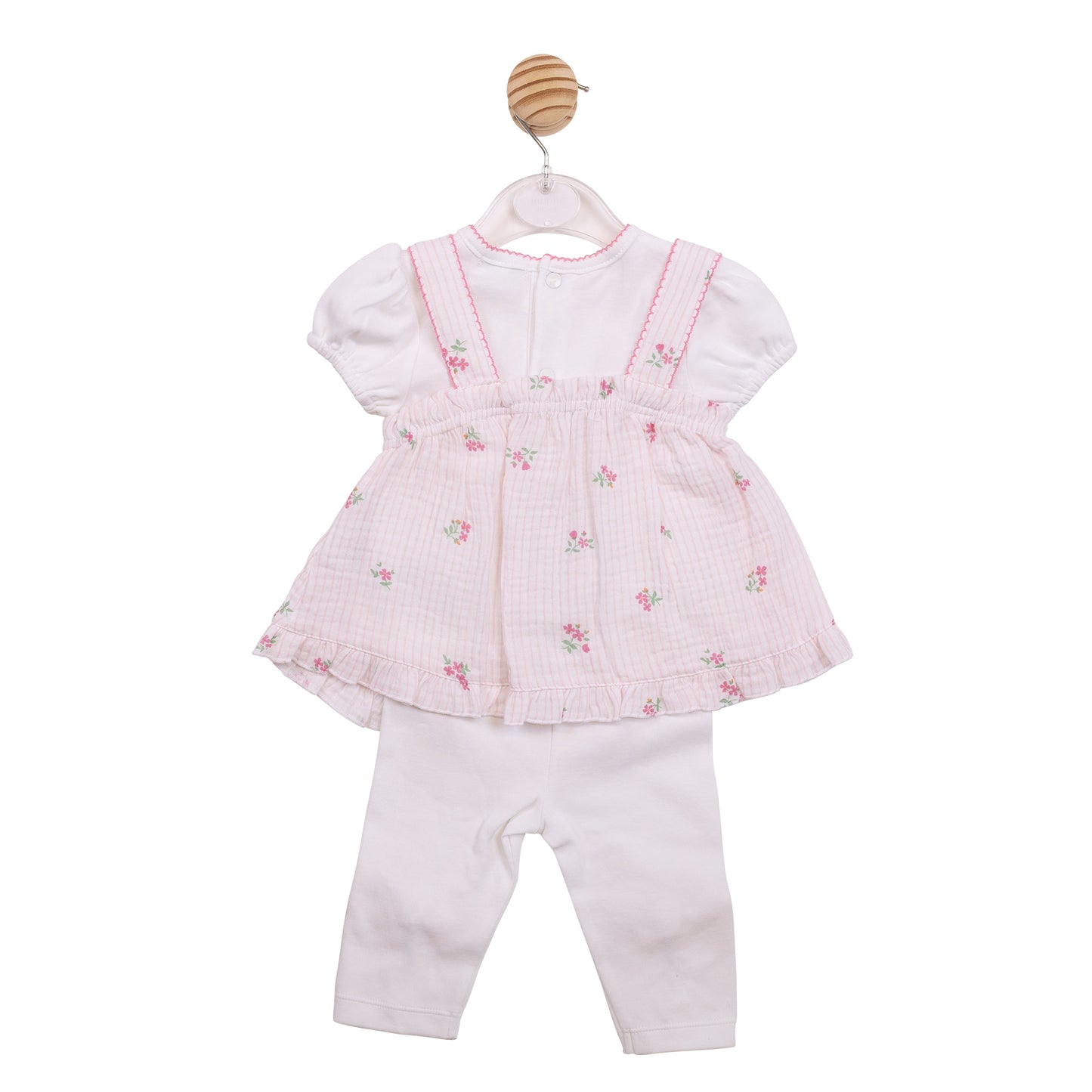 MB7153 - Tunic & Legging - White / Pink Crinkle Floral-Pre Order