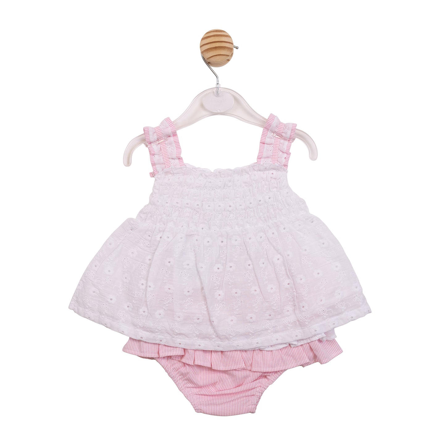 MB7170A - Suntop & Jam Pant - White/ Pink Broderie-Pre Order