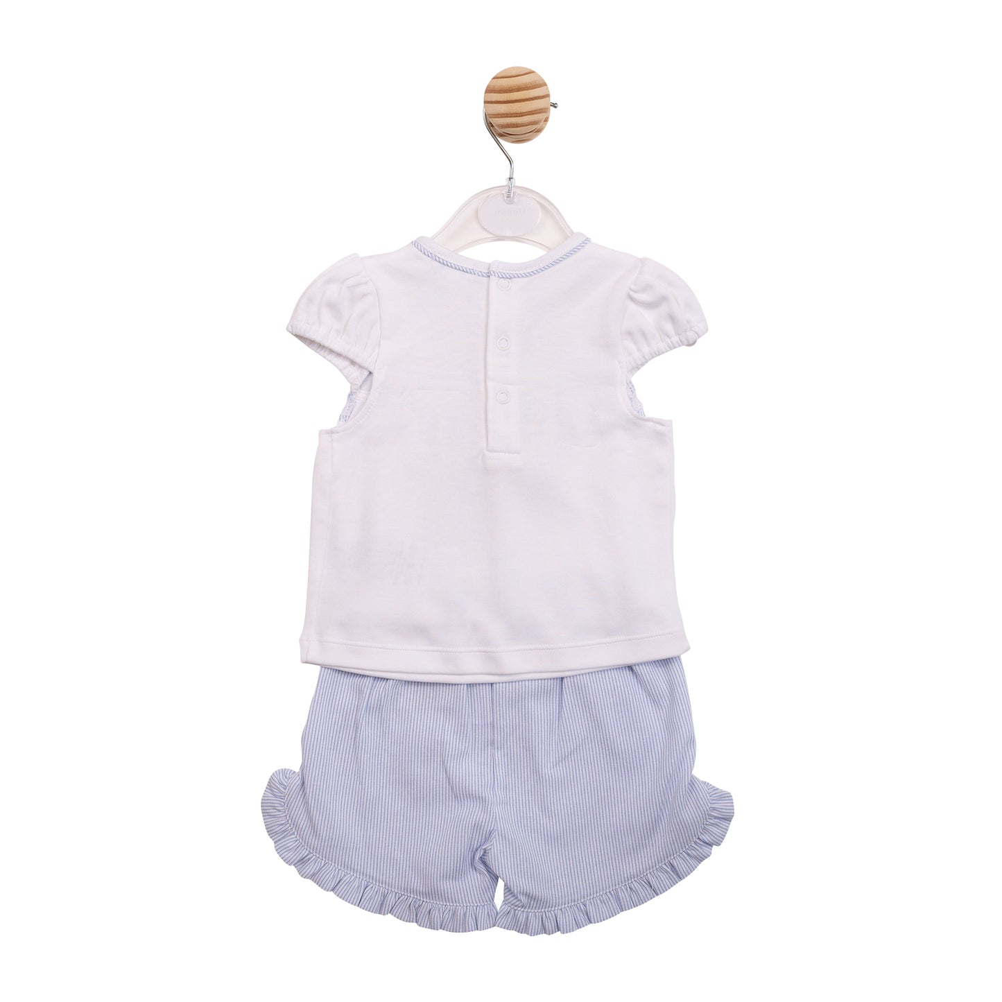 MB7188A - Top & Short - White/ Blue Broderie-In Stock