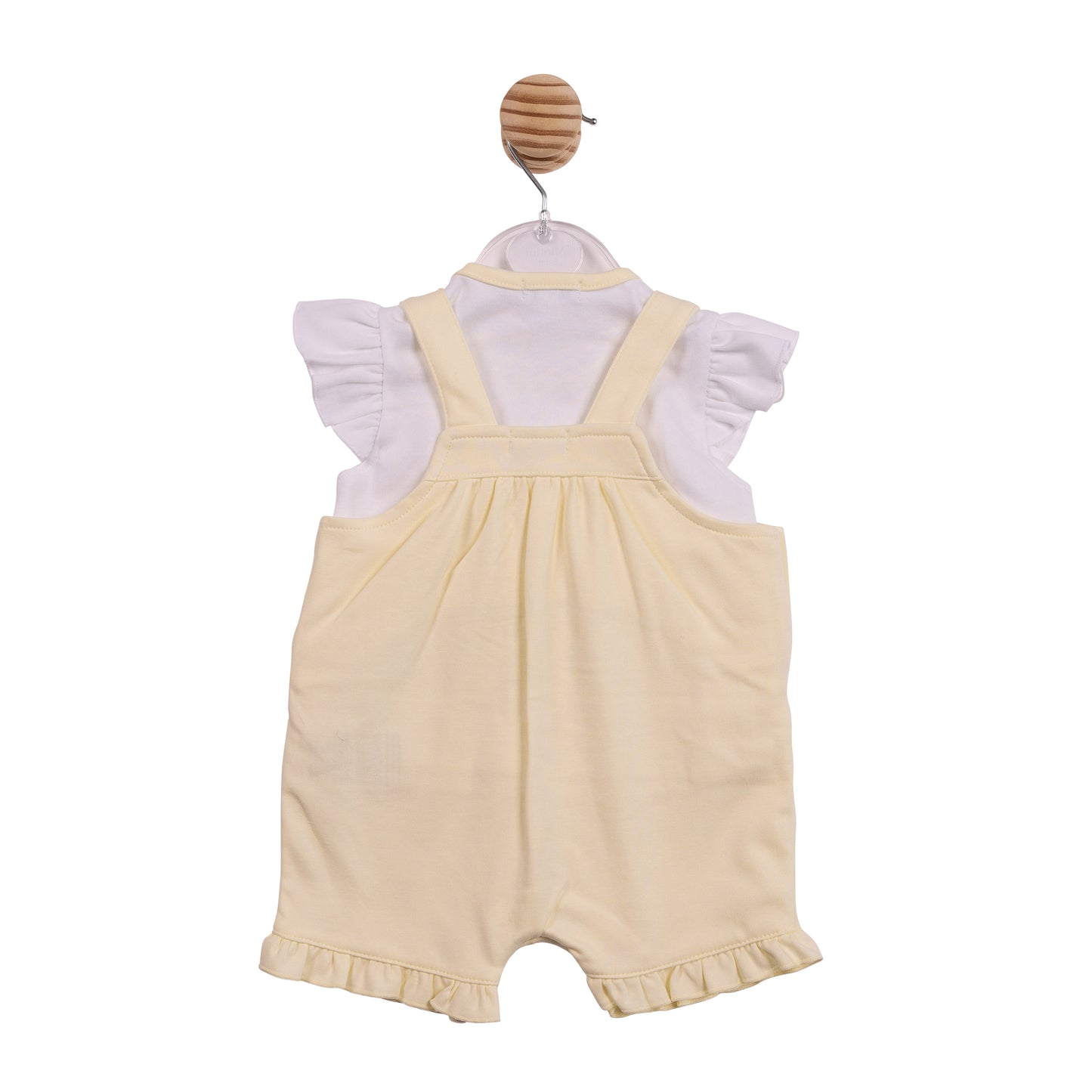 MB7214 - Top & Short Dungaree - White/Lemon Flower-In Stock
