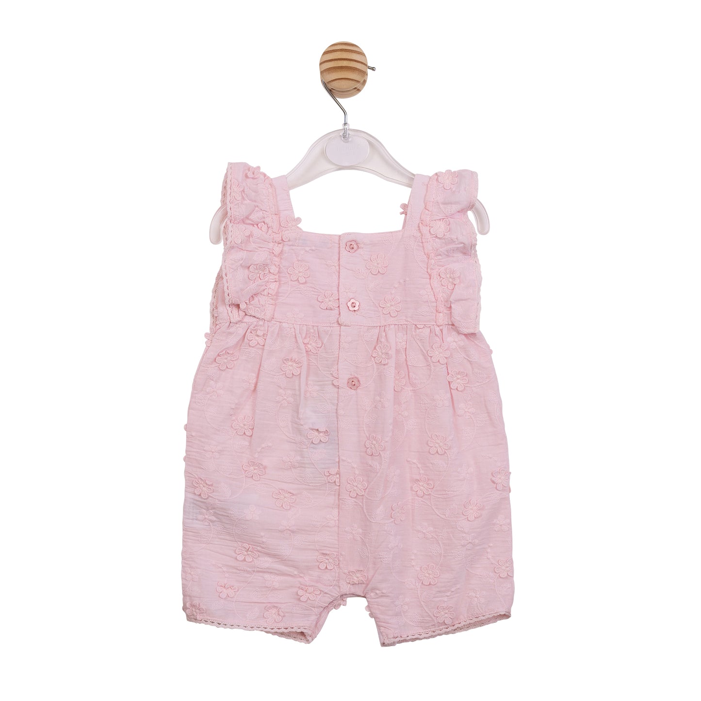 MB7228 - Sun Romper - Pink Embroidery Flowers-Pre Order