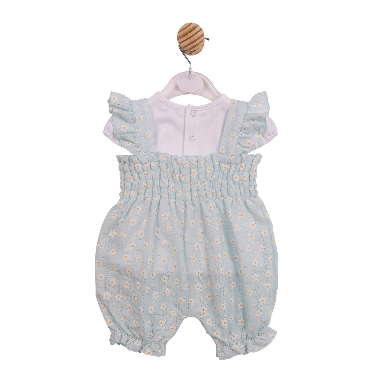 MB7249 - Top & Sunromper - White/ Aqua Flower Jacquard-In Stock