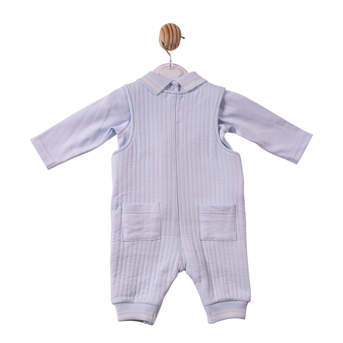 MB7330 - Top & Dungaree - Blue-Drop Needle/French Terry - Pre Order